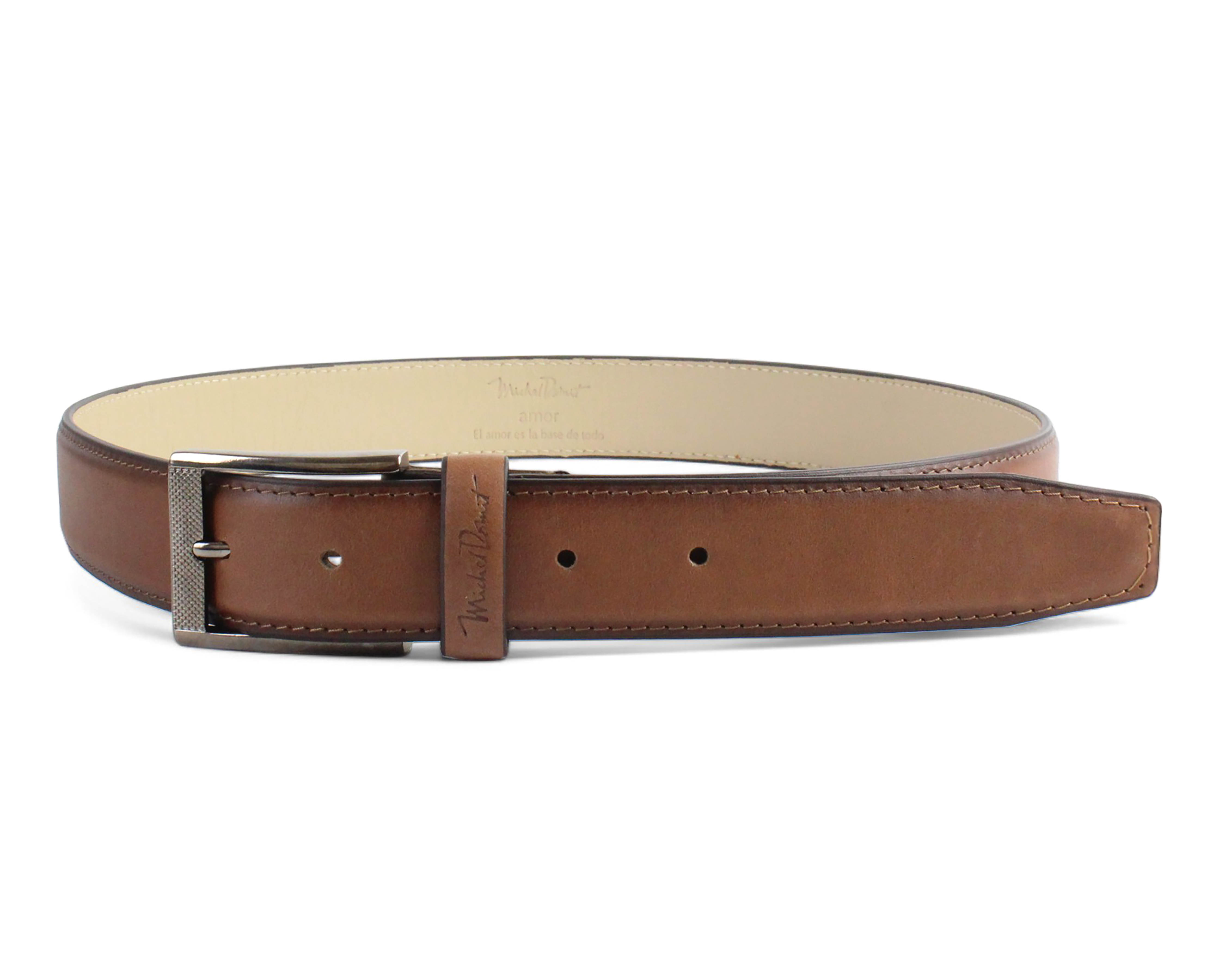 Foto 2 | Foto 2 | Cinturón de Piel para Hombre Michel Domit Café