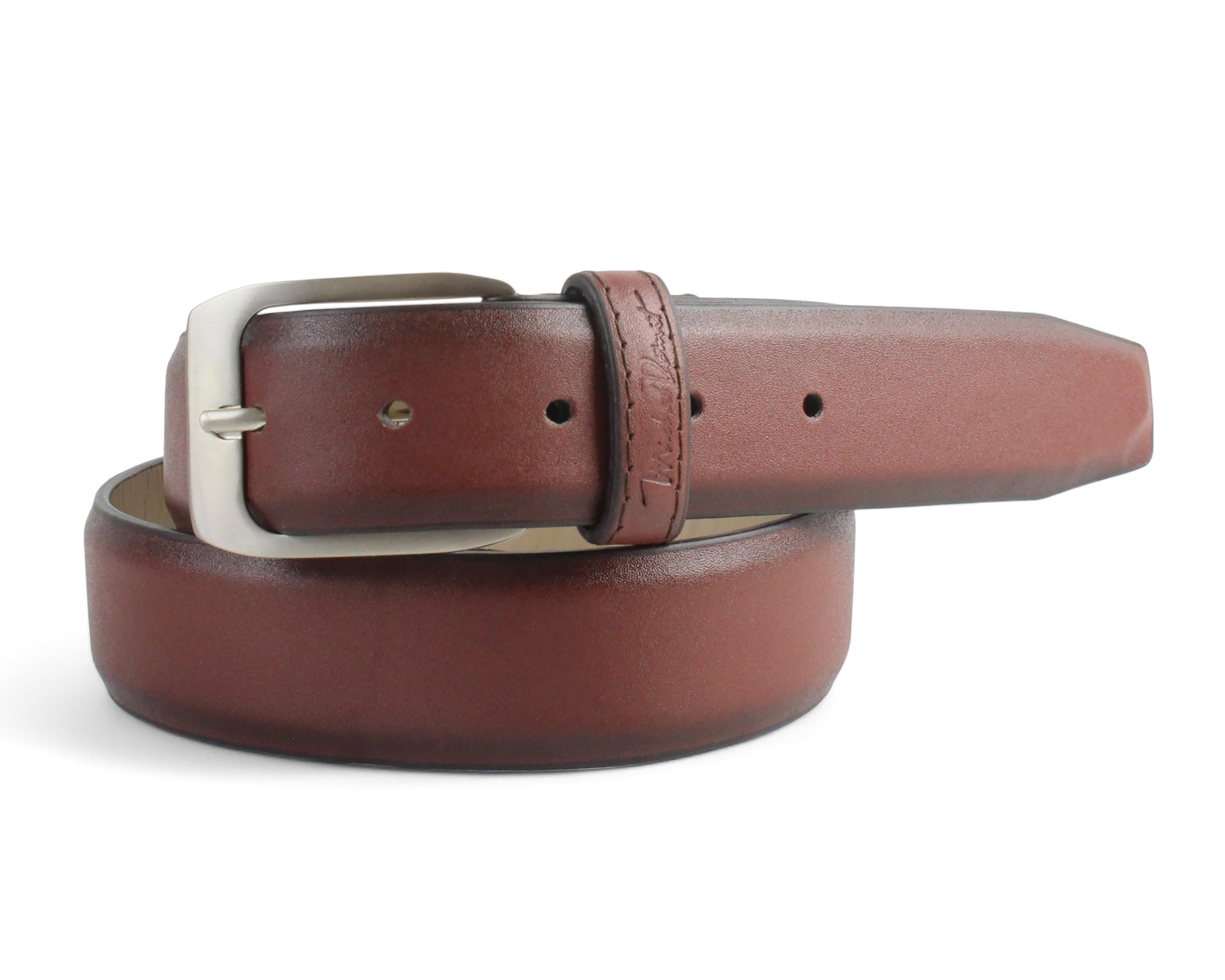 Foto 2 pulgar | Foto 1 | Cinturón de Piel para Hombre Michel Domit Tabaco