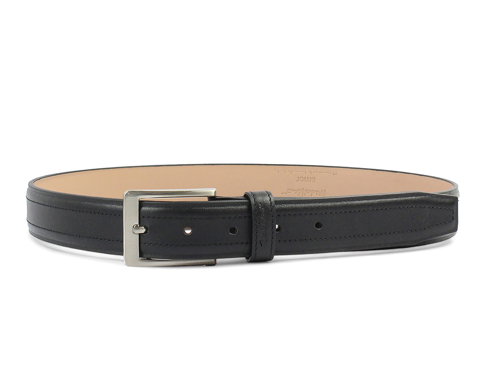 Cinturón de Piel para Hombre Michel Domit Negro