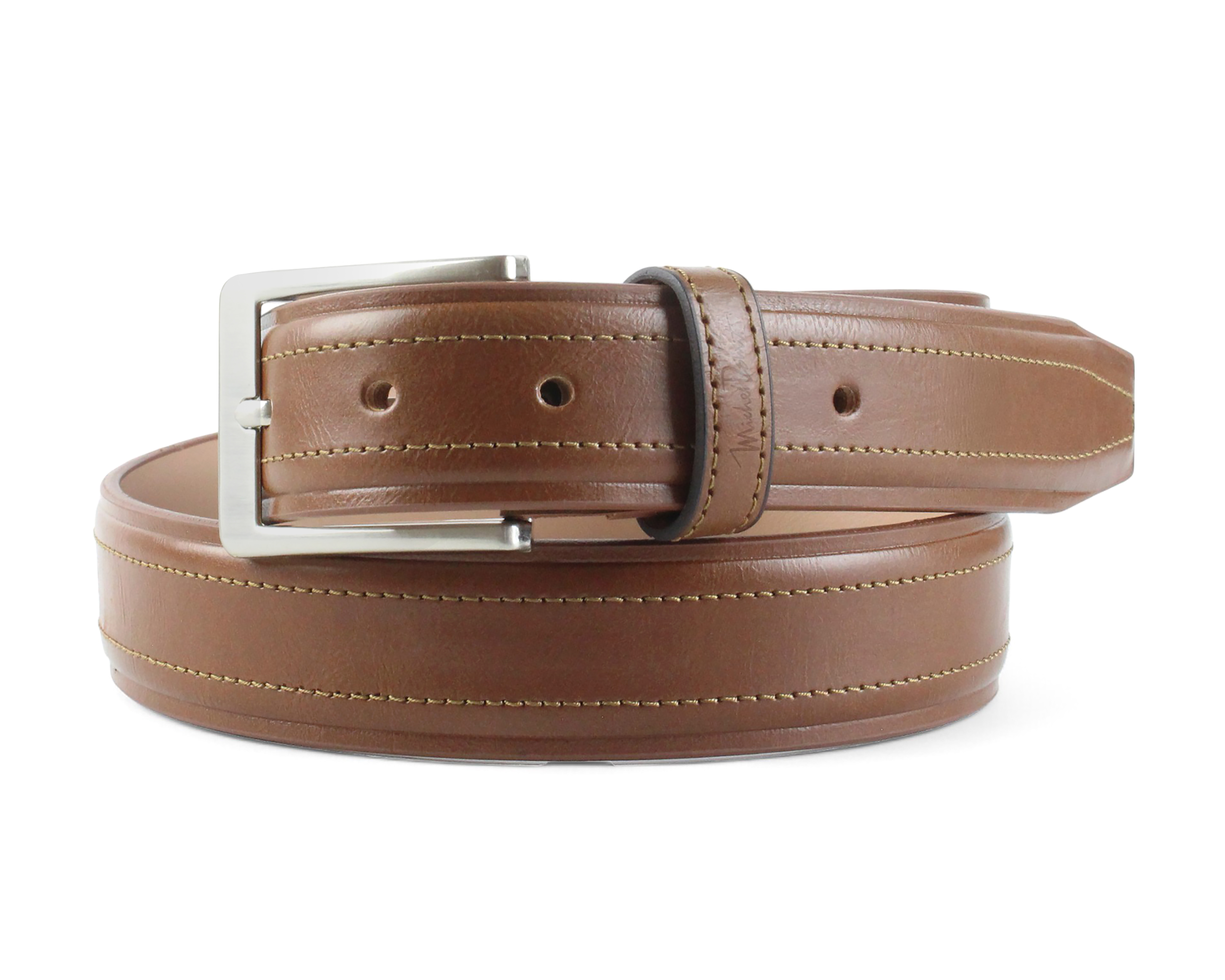 Foto 3 pulgar | Foto 2 | Cinturón de Piel para Hombre Michel Domit Café