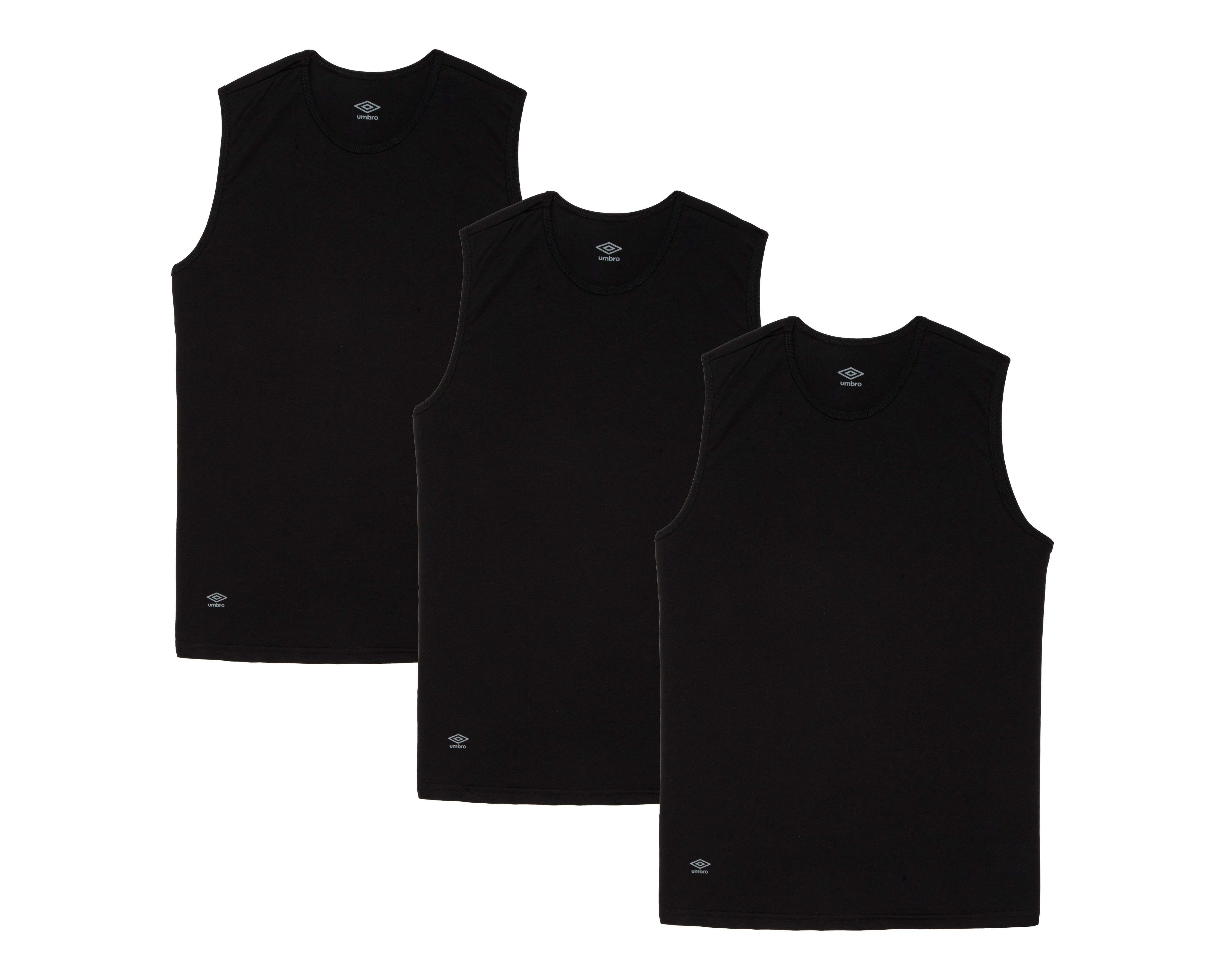 Camiseta Interior Cuello Redondo Umbro para Hombre 3 Piezas