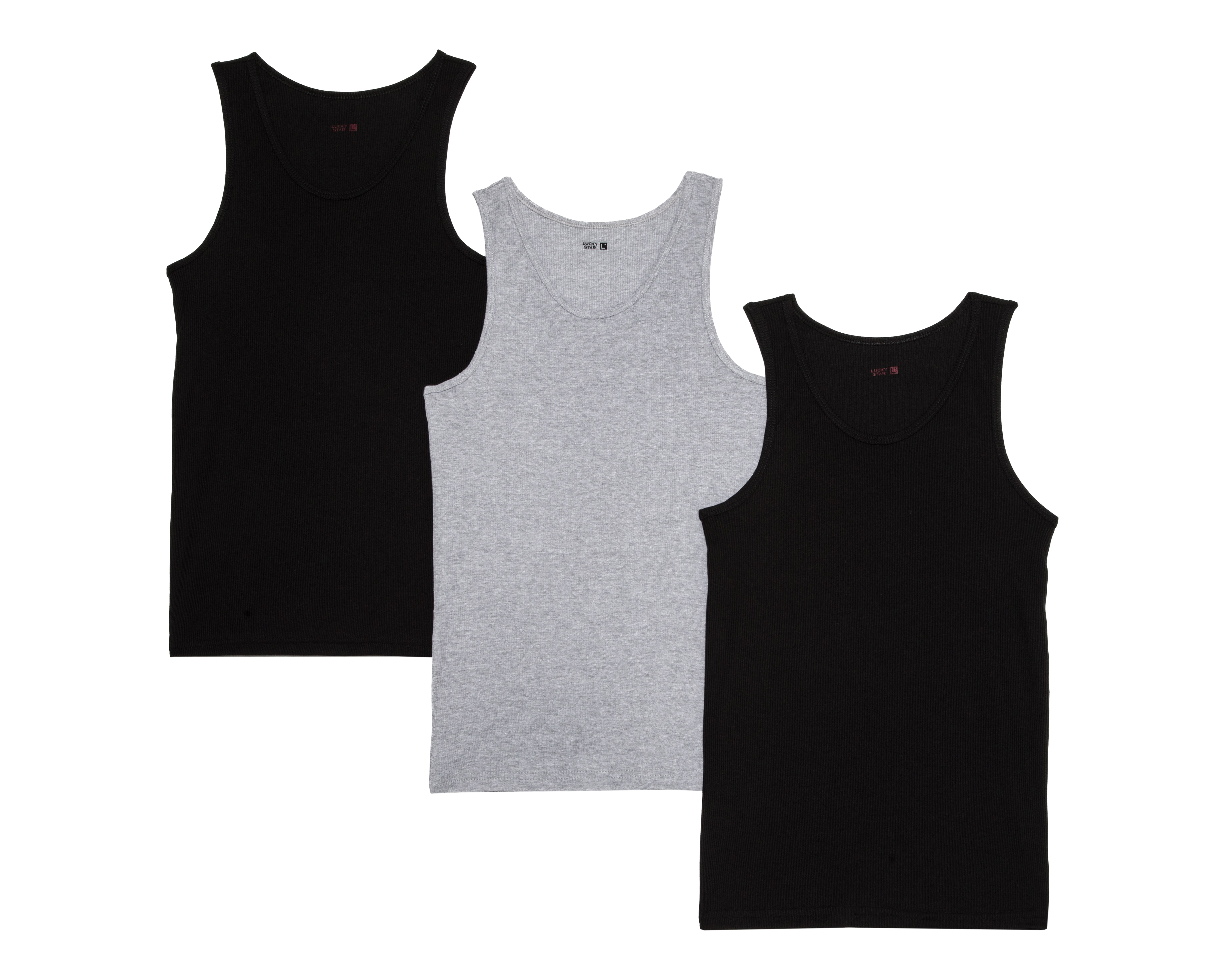 Camiseta Interior Cuello Redondo Lucky Star para Hombre 3 Piezas