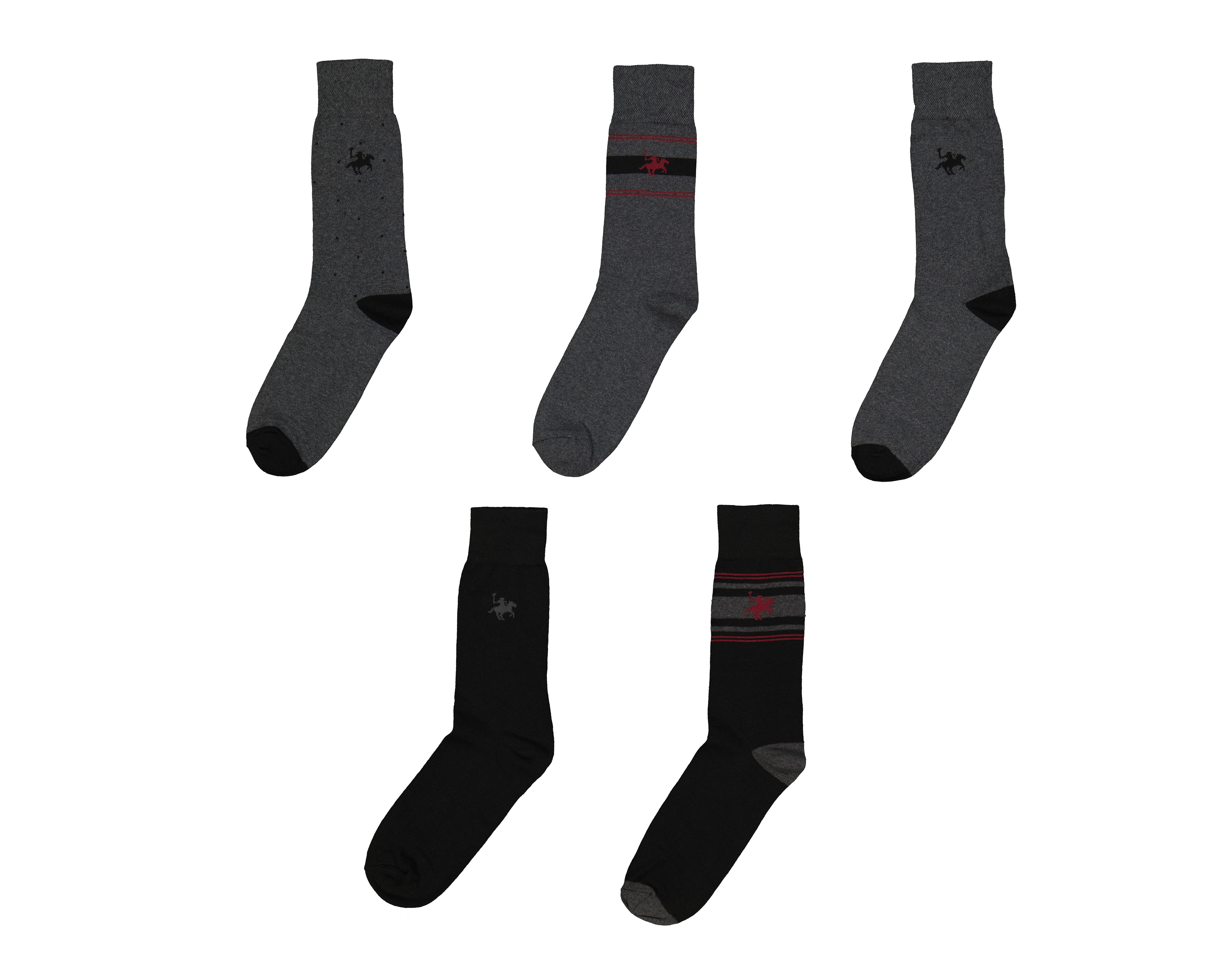 Foto 2 pulgar | Foto 1 | Calcetas Largas York Team Polo Club para Hombre 5 Pares