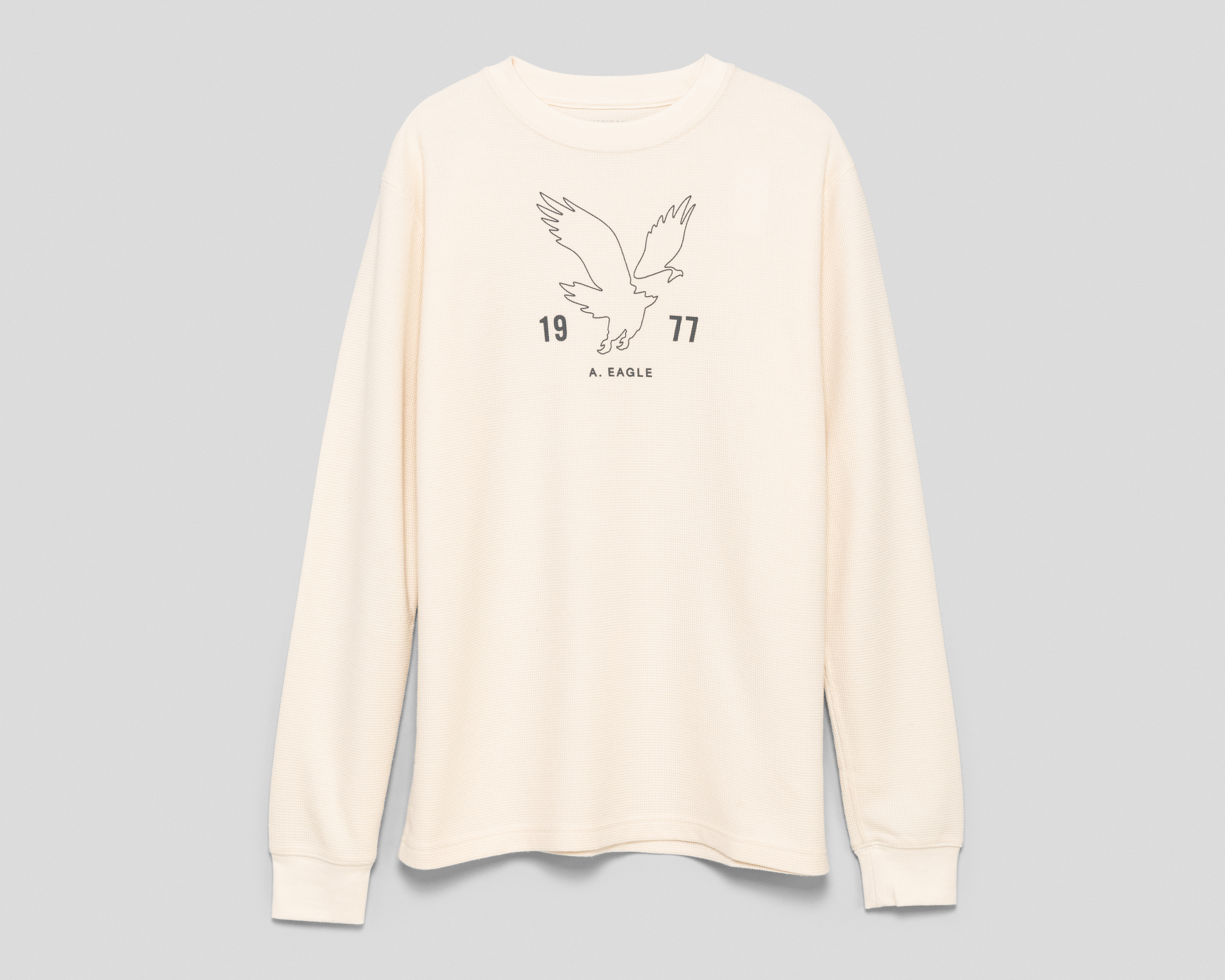 Playera Manga Larga Cuello Redondo Crema American Eagle para Hombre