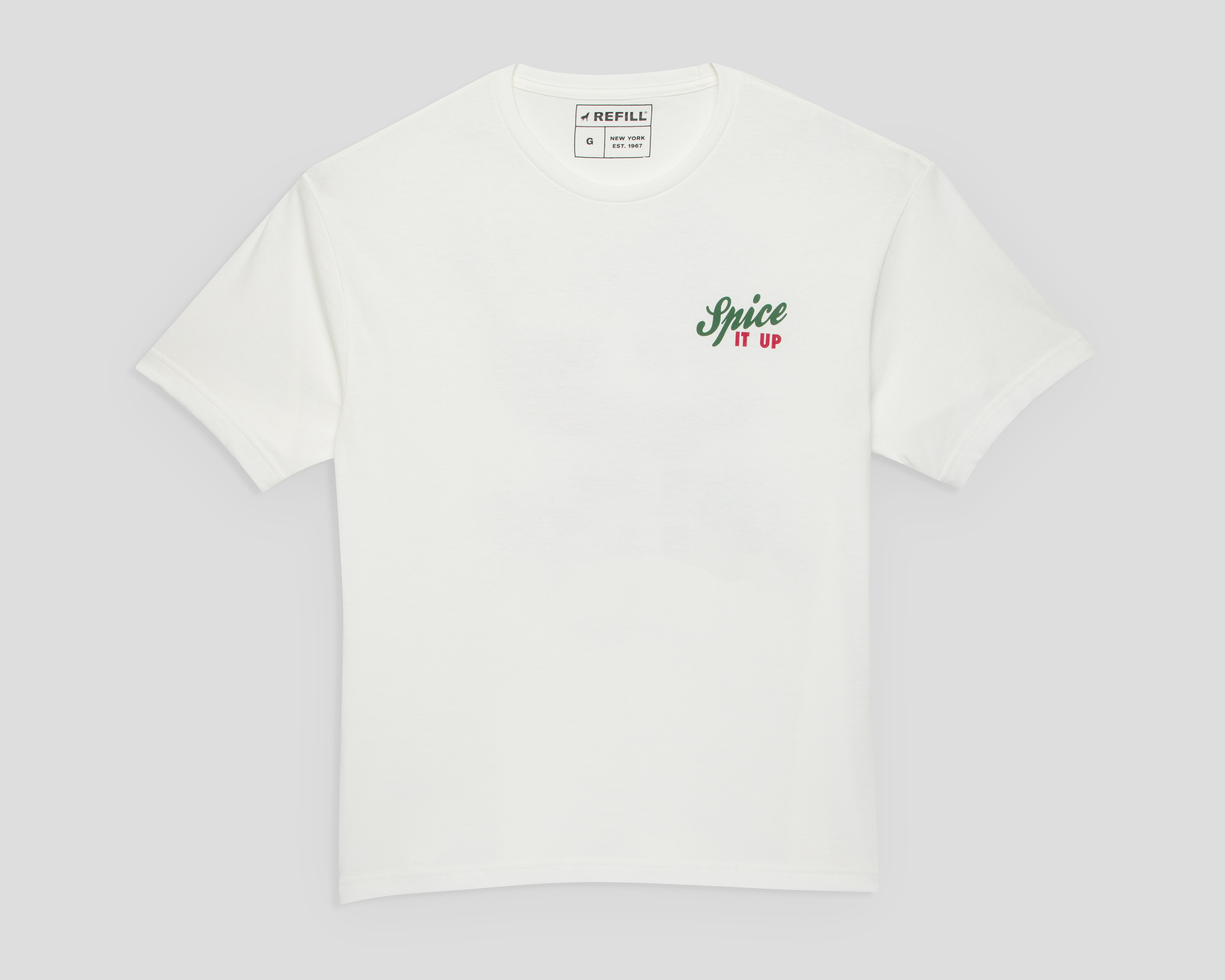 Playera de Cuello Redondo Blanca Refill para Hombre