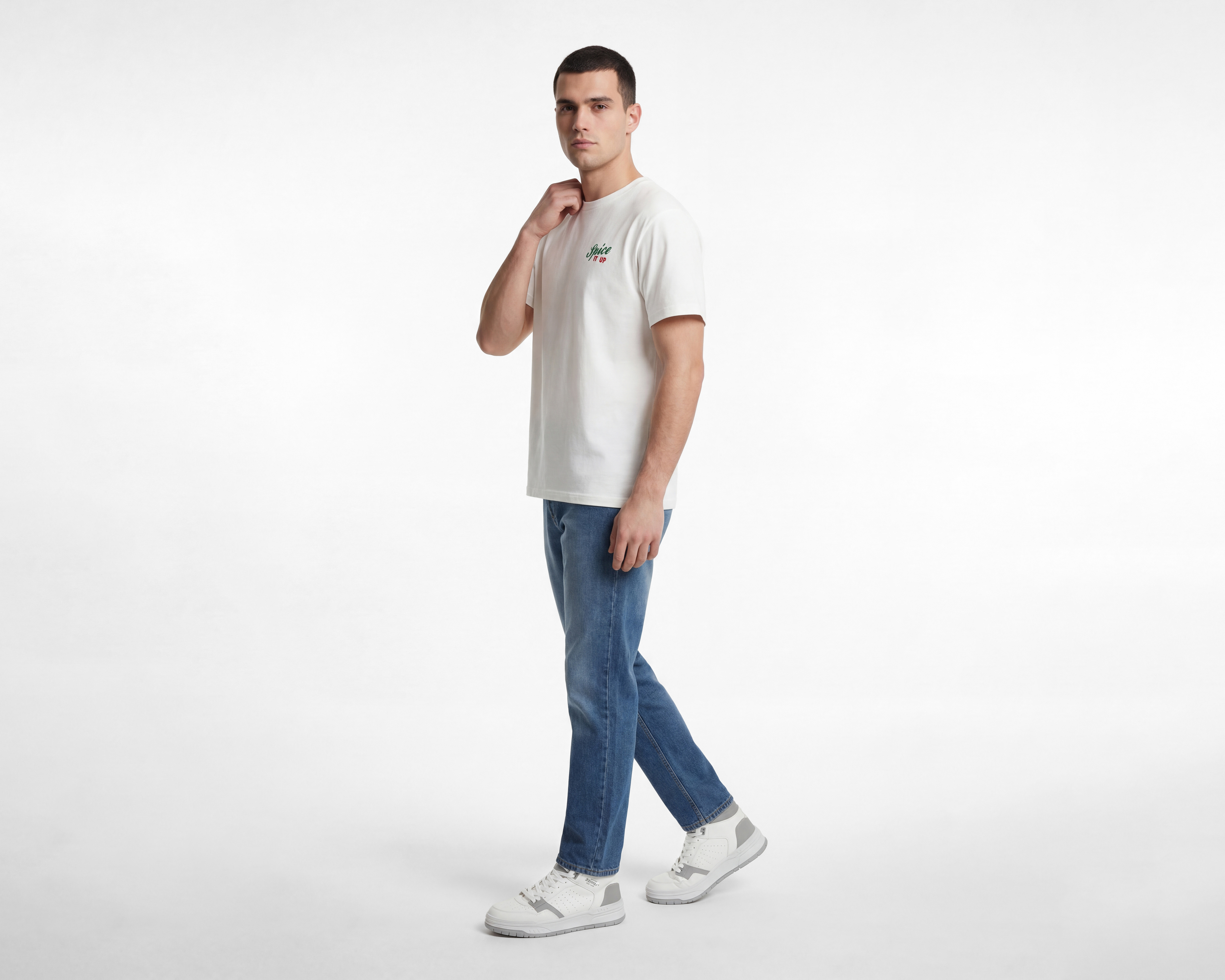 Foto 2 | Foto 2 | Playera de Cuello Redondo Blanca Refill para Hombre