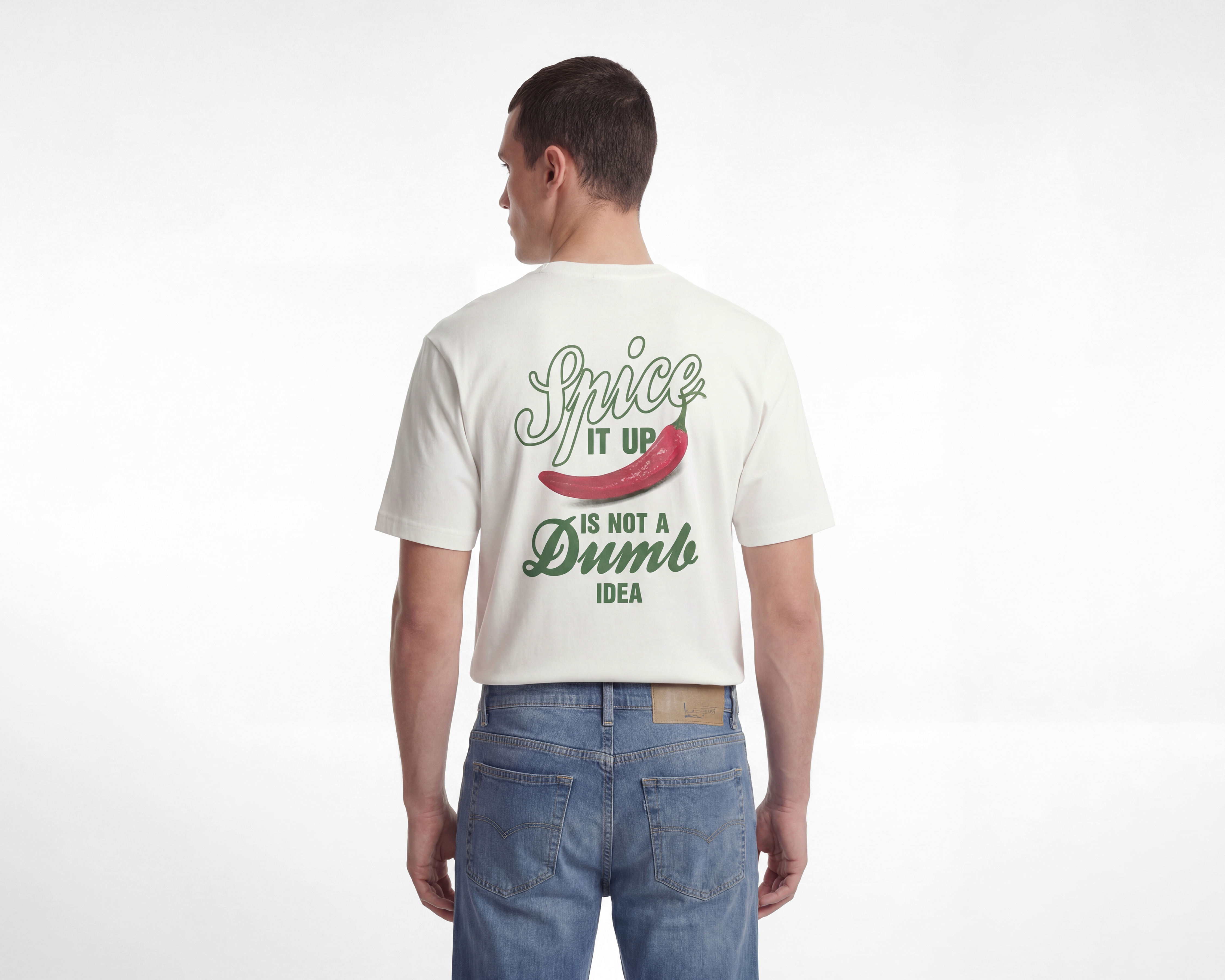 Foto 4 pulgar | Foto 3 | Playera de Cuello Redondo Blanca Refill para Hombre