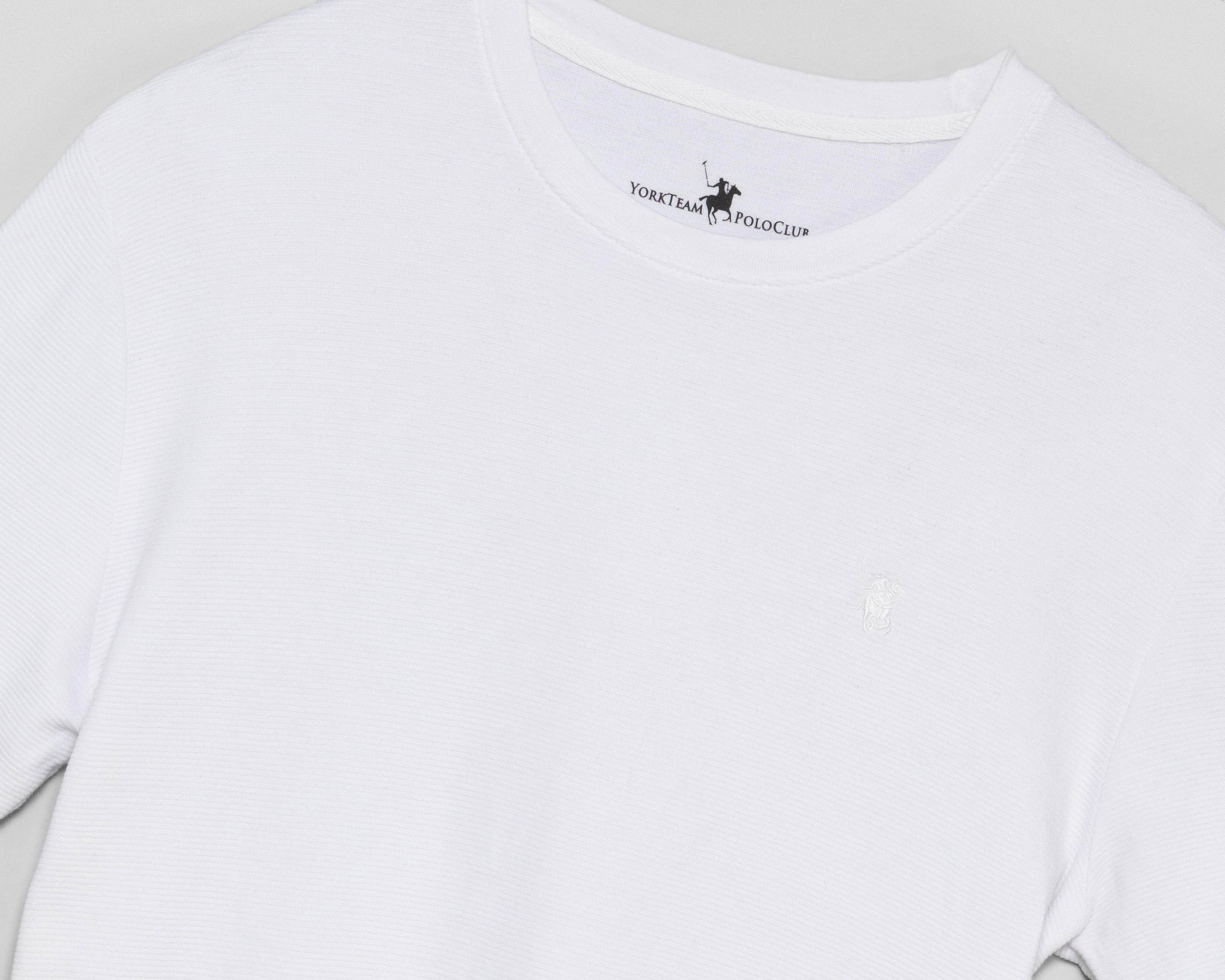 Foto 4 pulgar | Foto 3 | Playera de Cuello Redondo Blanca York Team Polo Club para Hombre