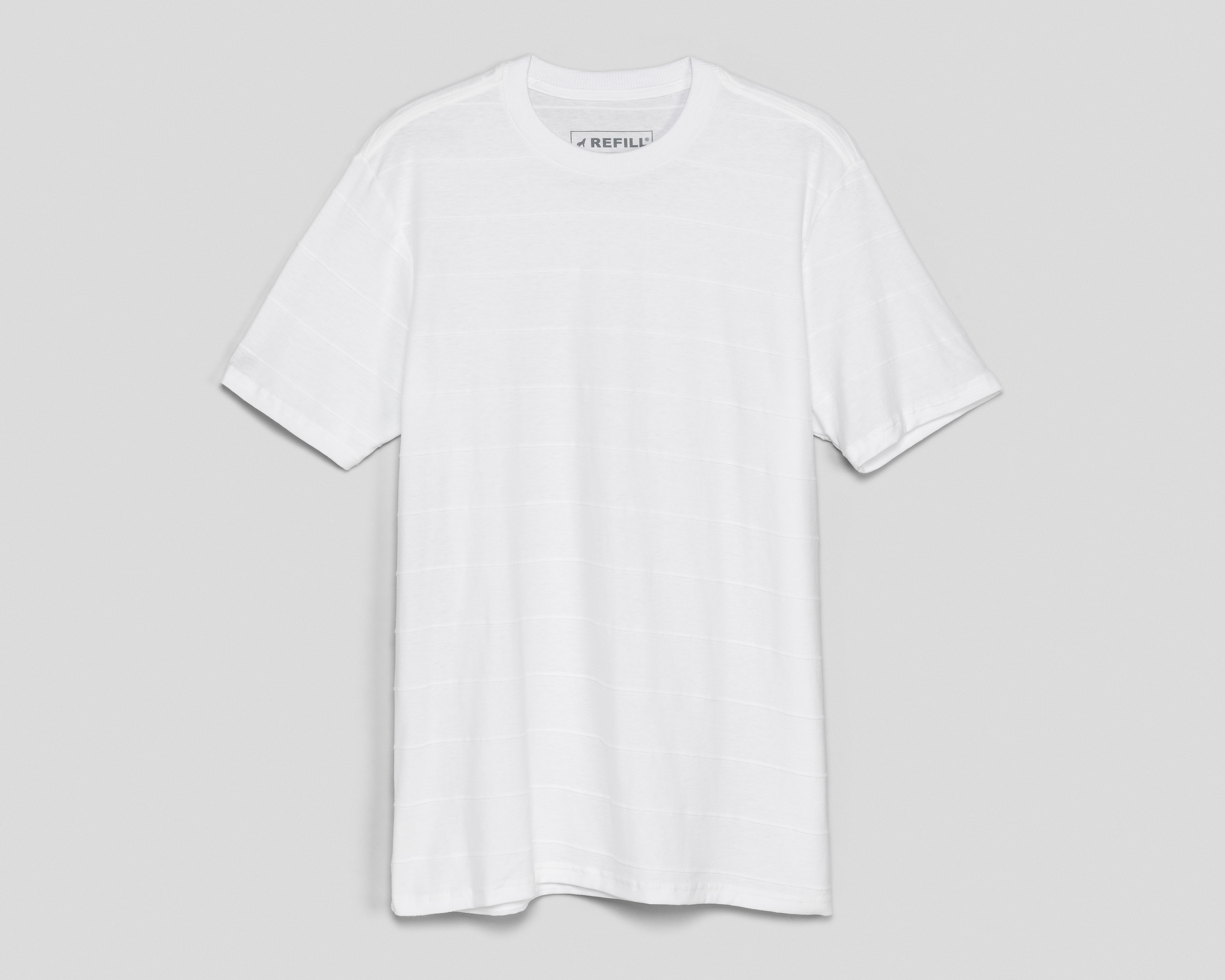 Playera de Cuello Redondo Blanca Refill para Hombre