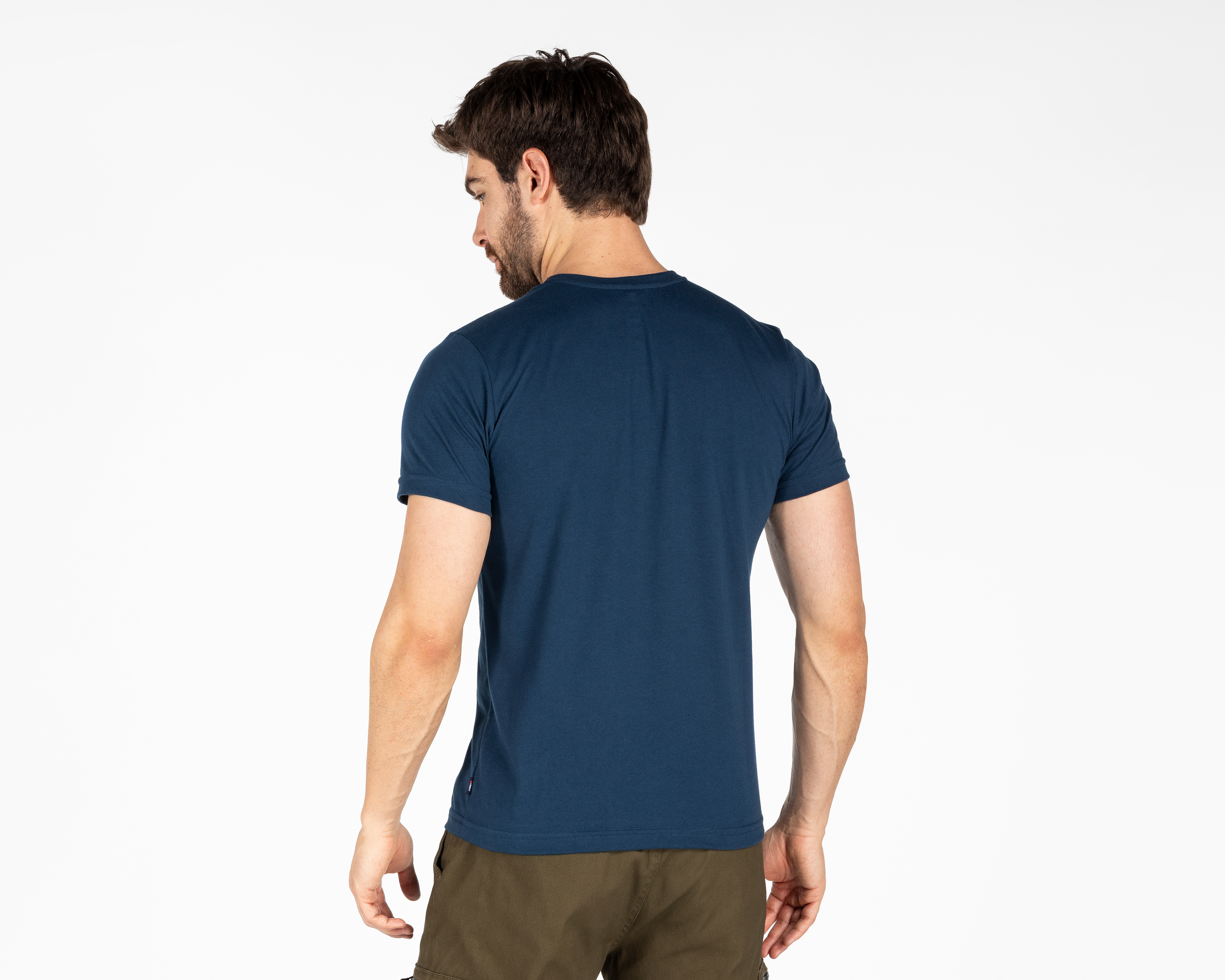 Foto 3 pulgar | Foto 2 | Playera de Cuello Redondo Azul Oggi para Hombre