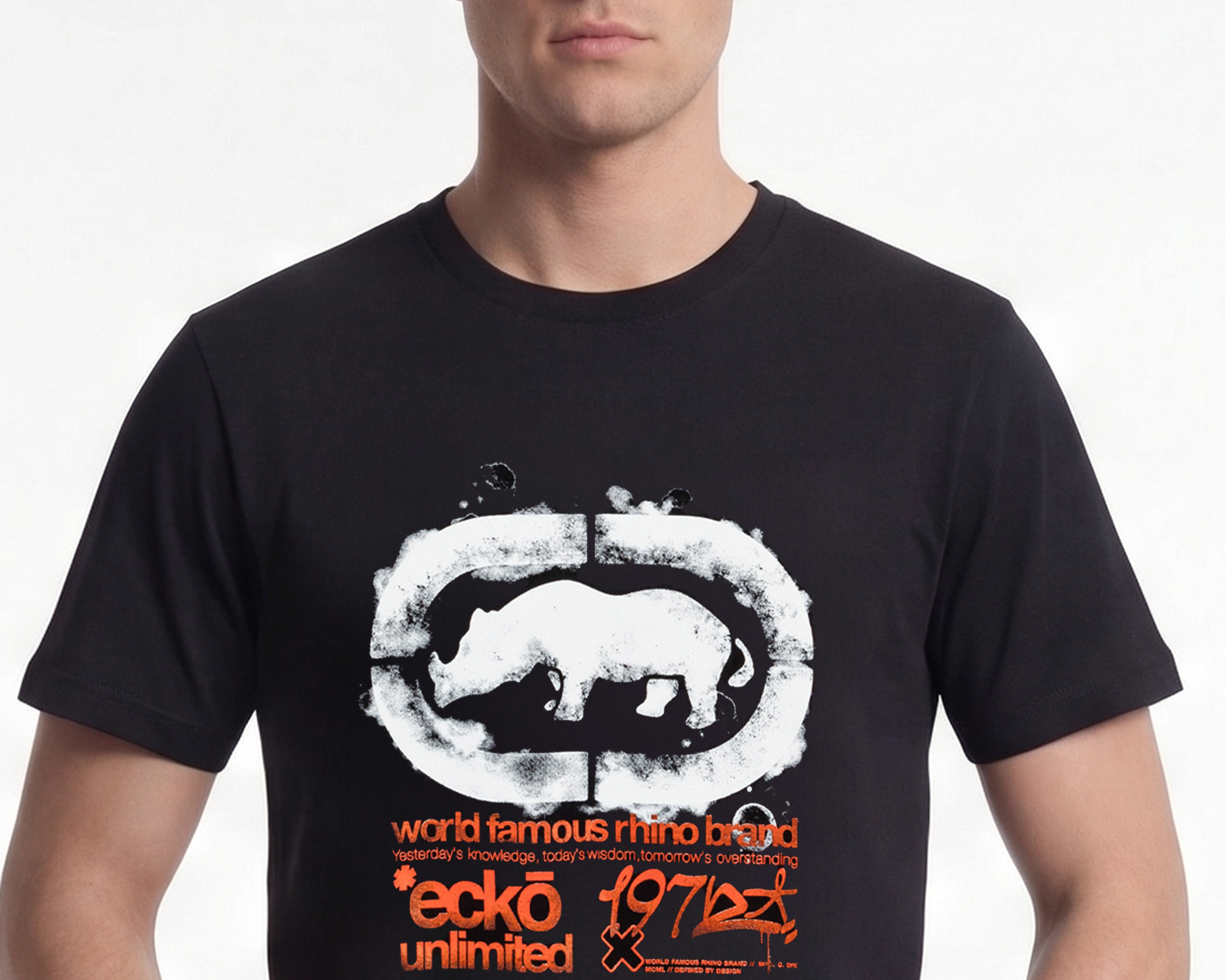 Foto 5 pulgar | Foto 4 | Playera de Cuello Redondo Negra Ecko Unltd. para Hombre