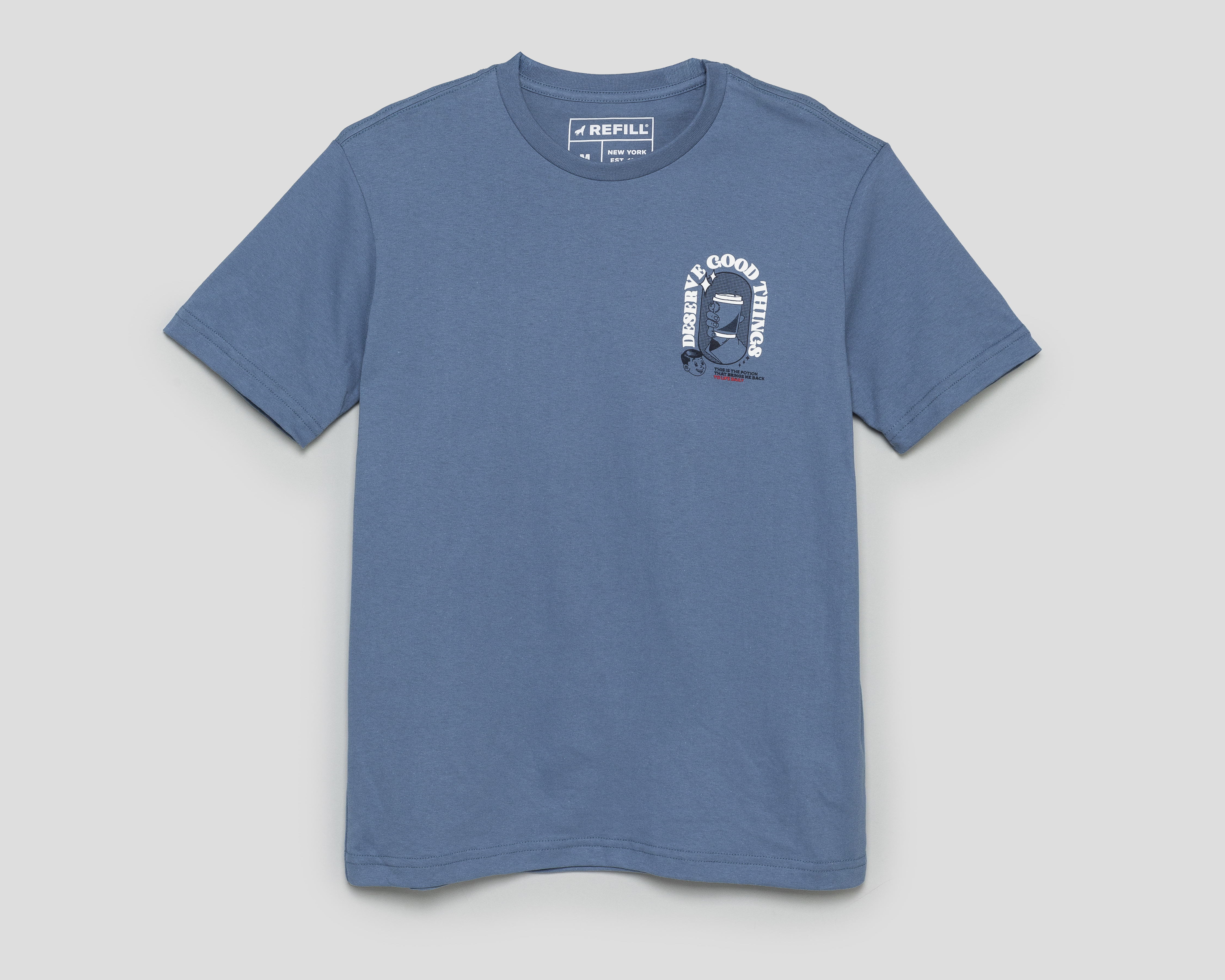 Foto 1 | Foto 1 | Playera de Cuello Redondo Azul Refill para Hombre