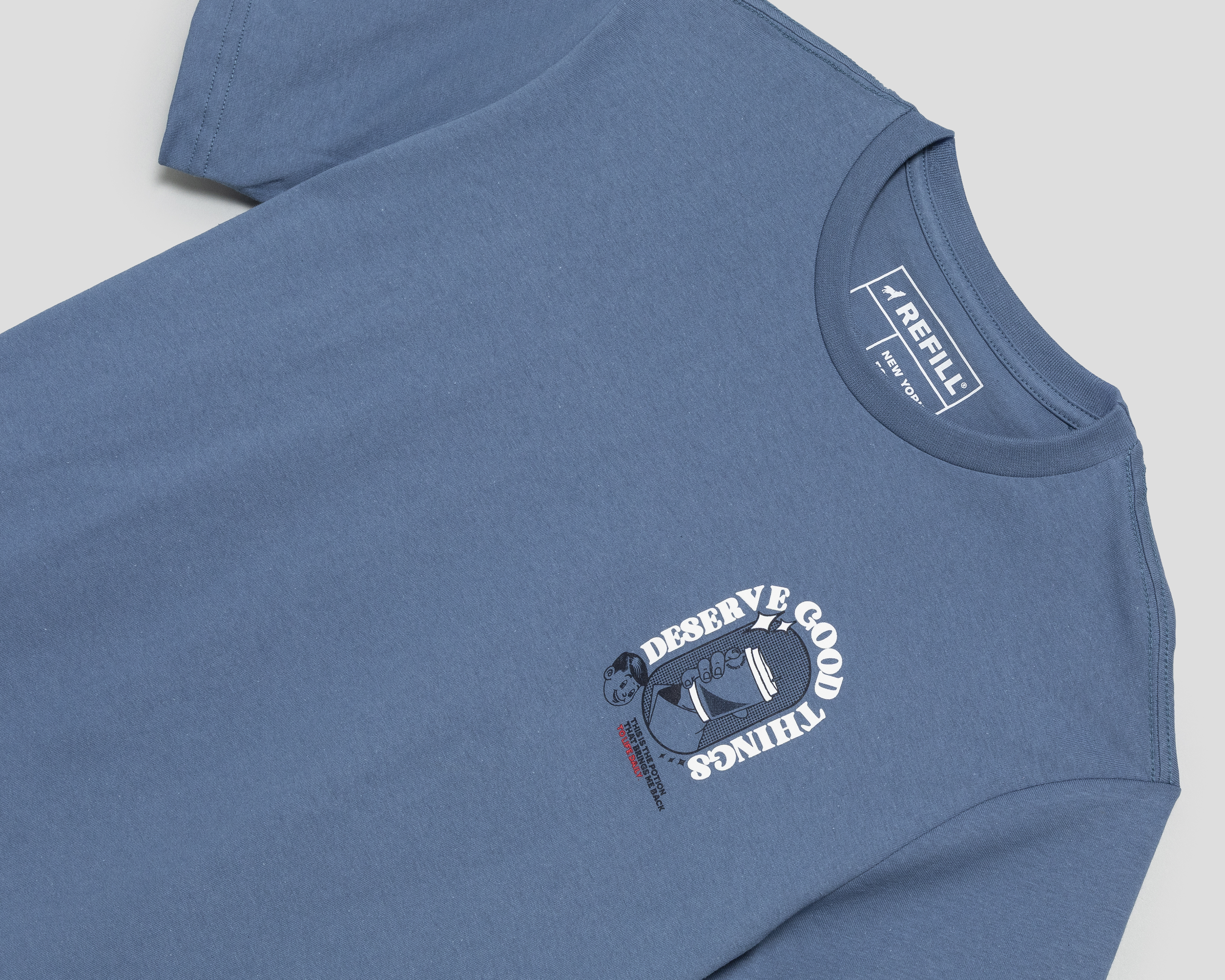 Foto 3 | Foto 3 | Playera de Cuello Redondo Azul Refill para Hombre