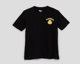 Playera de Cuello Redondo Negra Garfield para Hombre