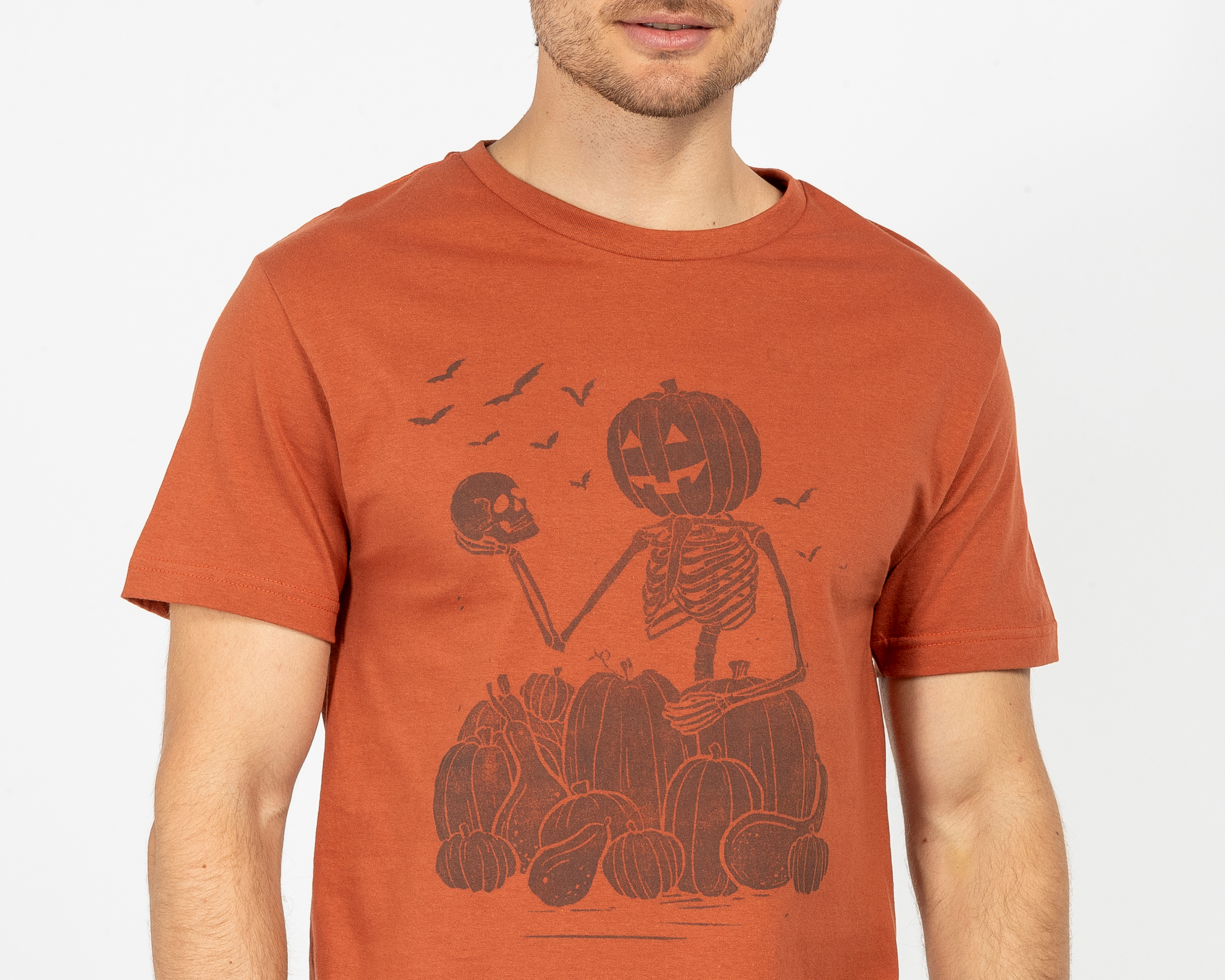 Foto 5 pulgar | Foto 4 | Playera de Cuello Redondo Anaranjada Refill para Hombre