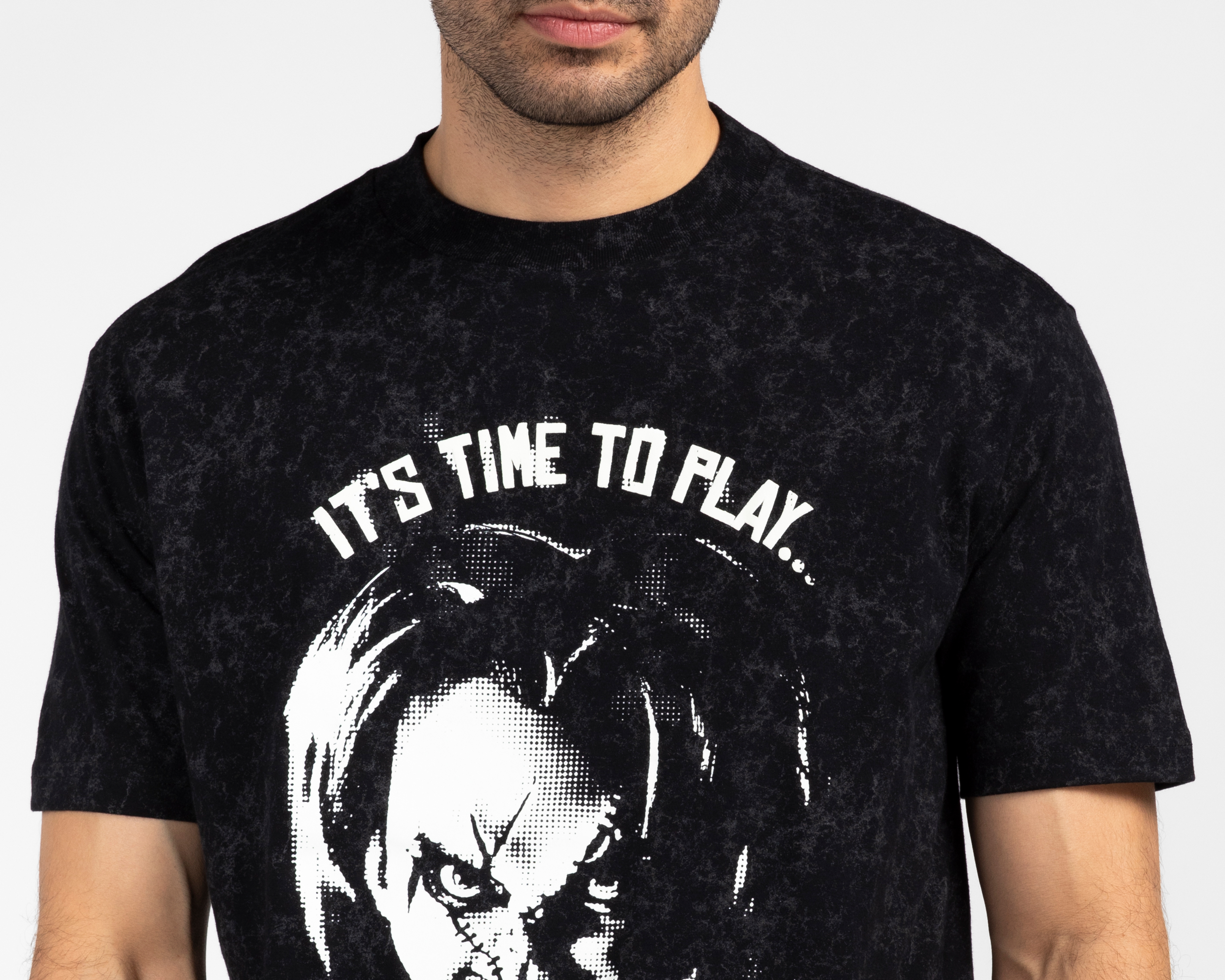 Foto 4 pulgar | Foto 3 | Playera Cuello Redondo Negra Chucky para Hombre