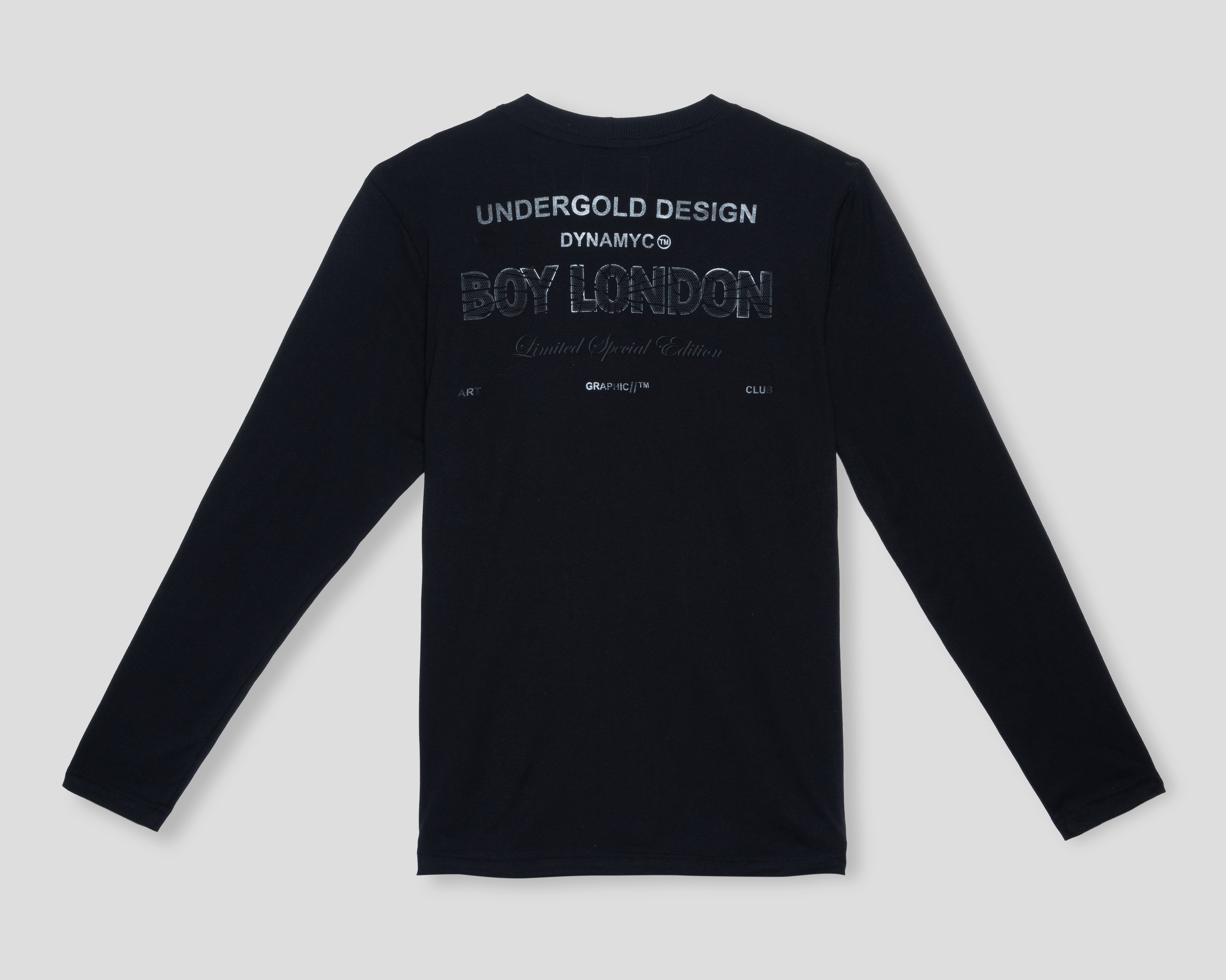 Foto 3 pulgar | Foto 2 | Playera de Cuello Redondo Negra Boy London para Hombre