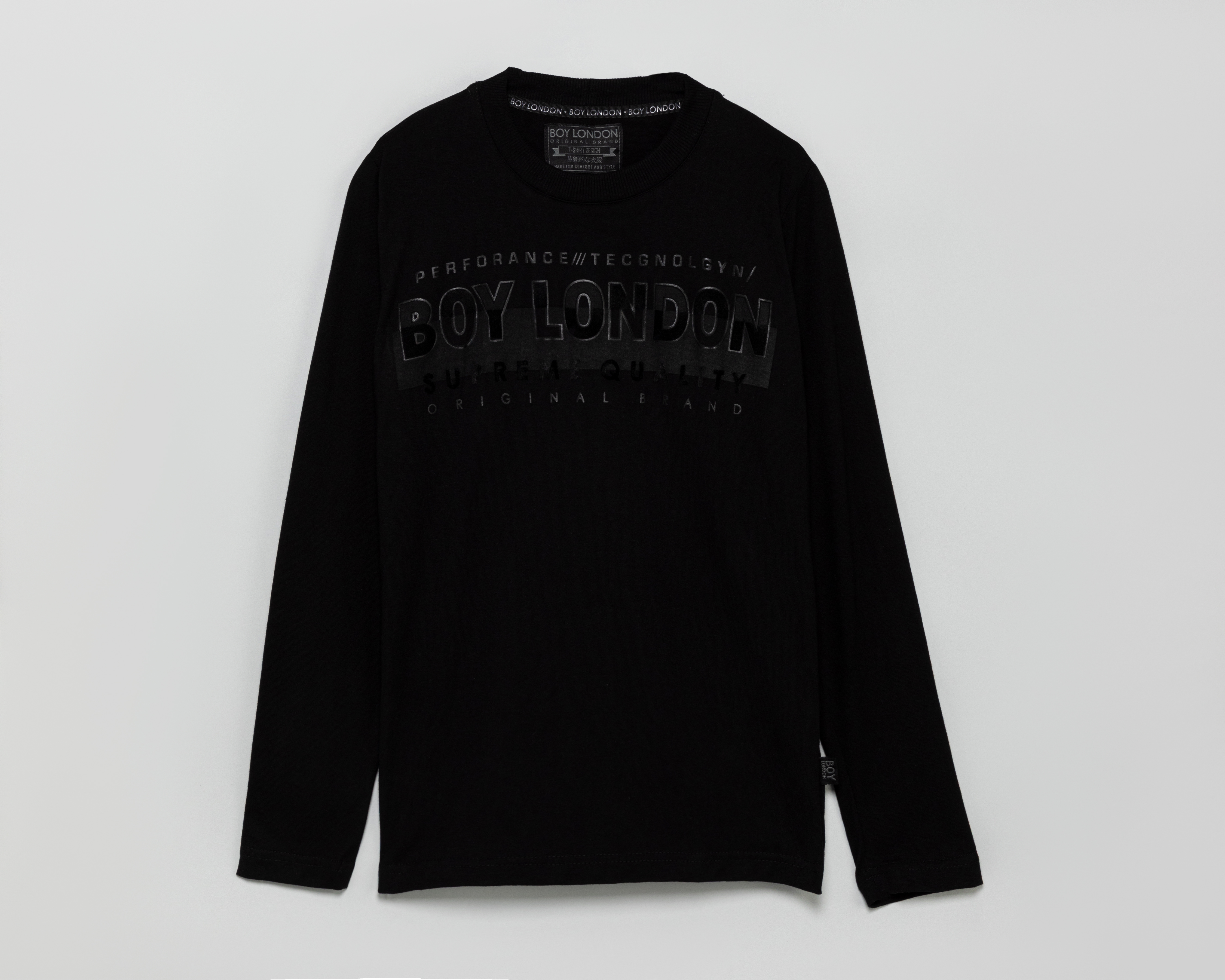 Playera Manga Larga Negra Boy London para Hombre