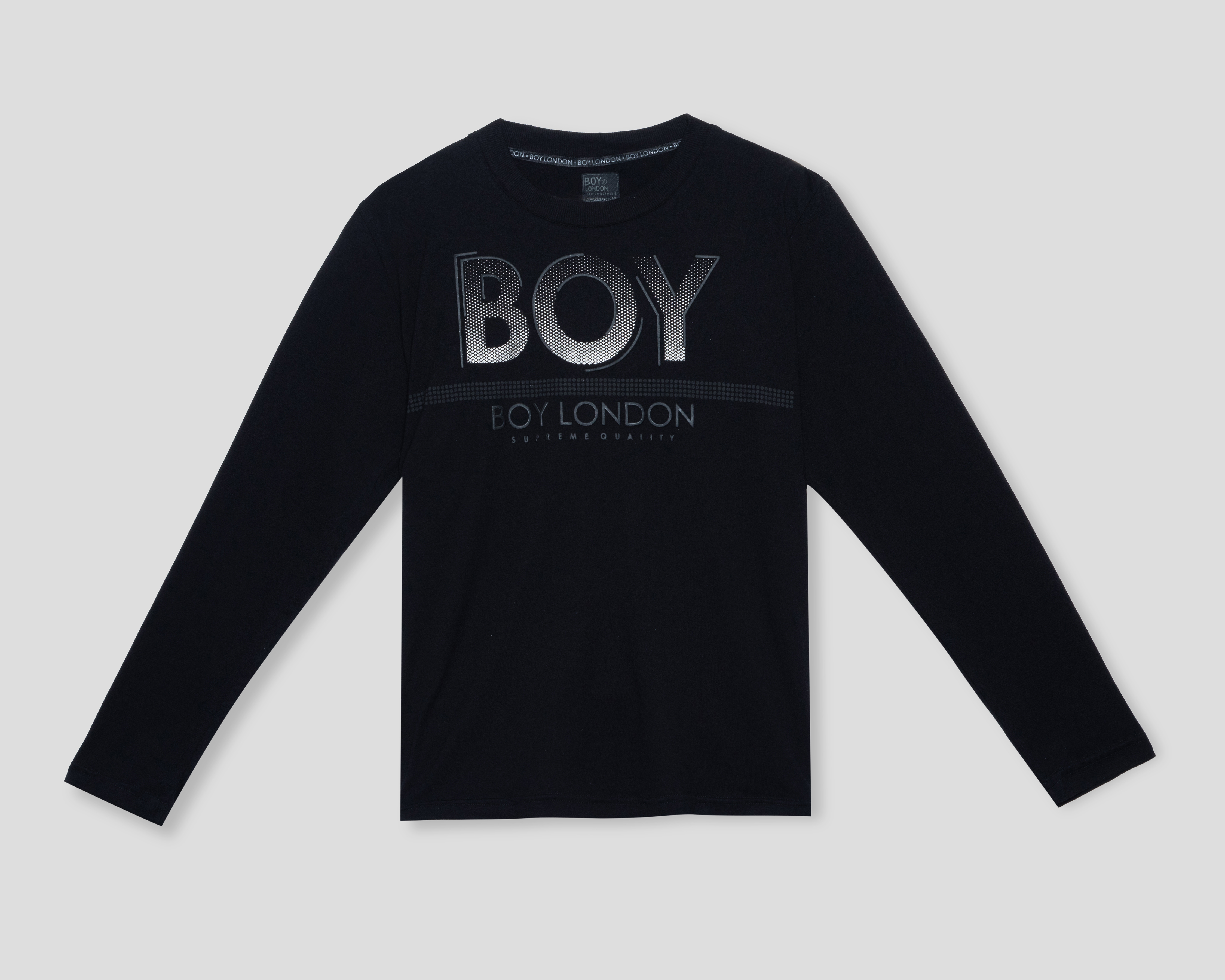 Playera de Cuello Redondo Negra Boy London para Hombre