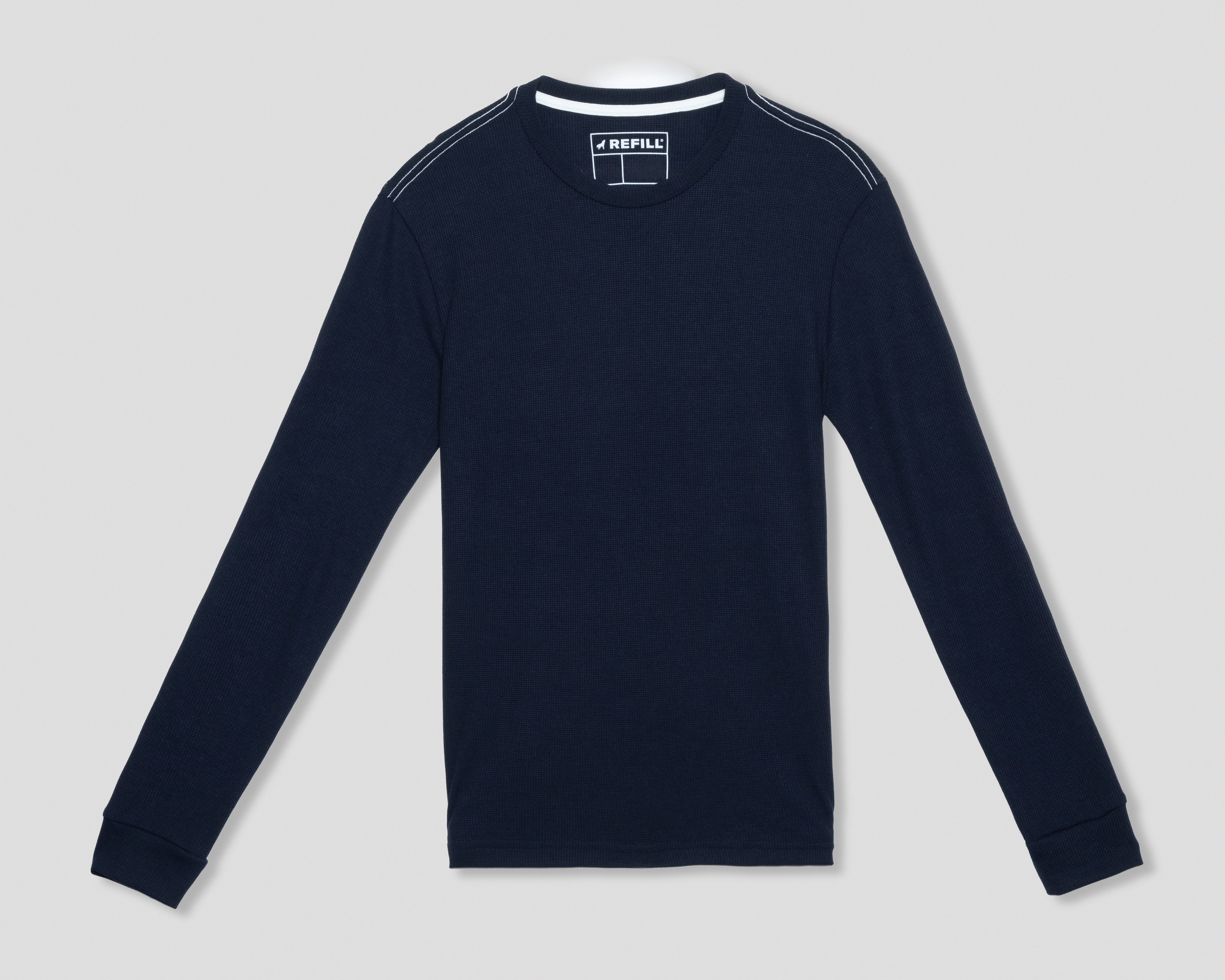 Playera Manga Larga Azul Refill para Hombre