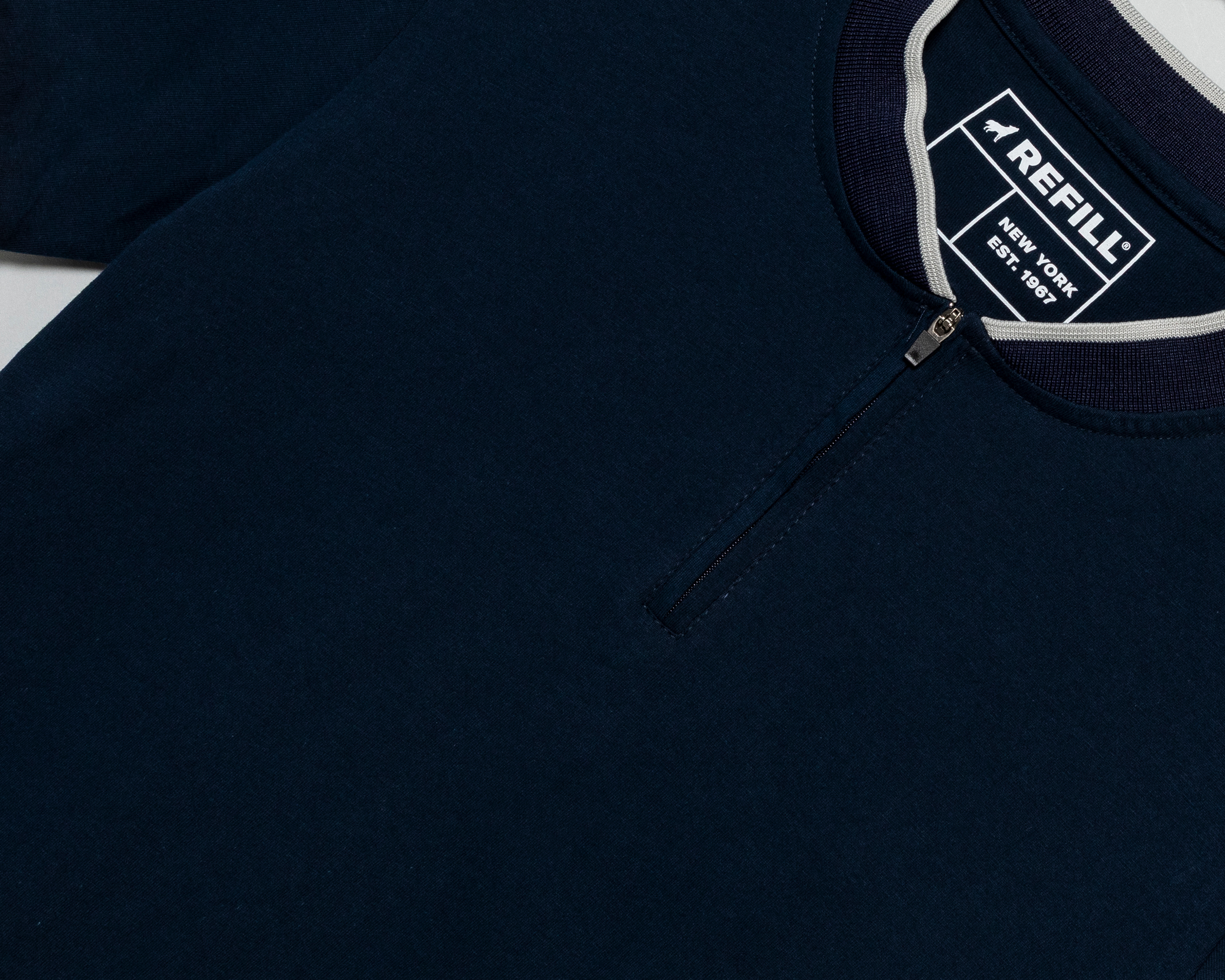 Foto 4 pulgar | Foto 3 | Playera de Cuello Henley Azul Refill para Hombre