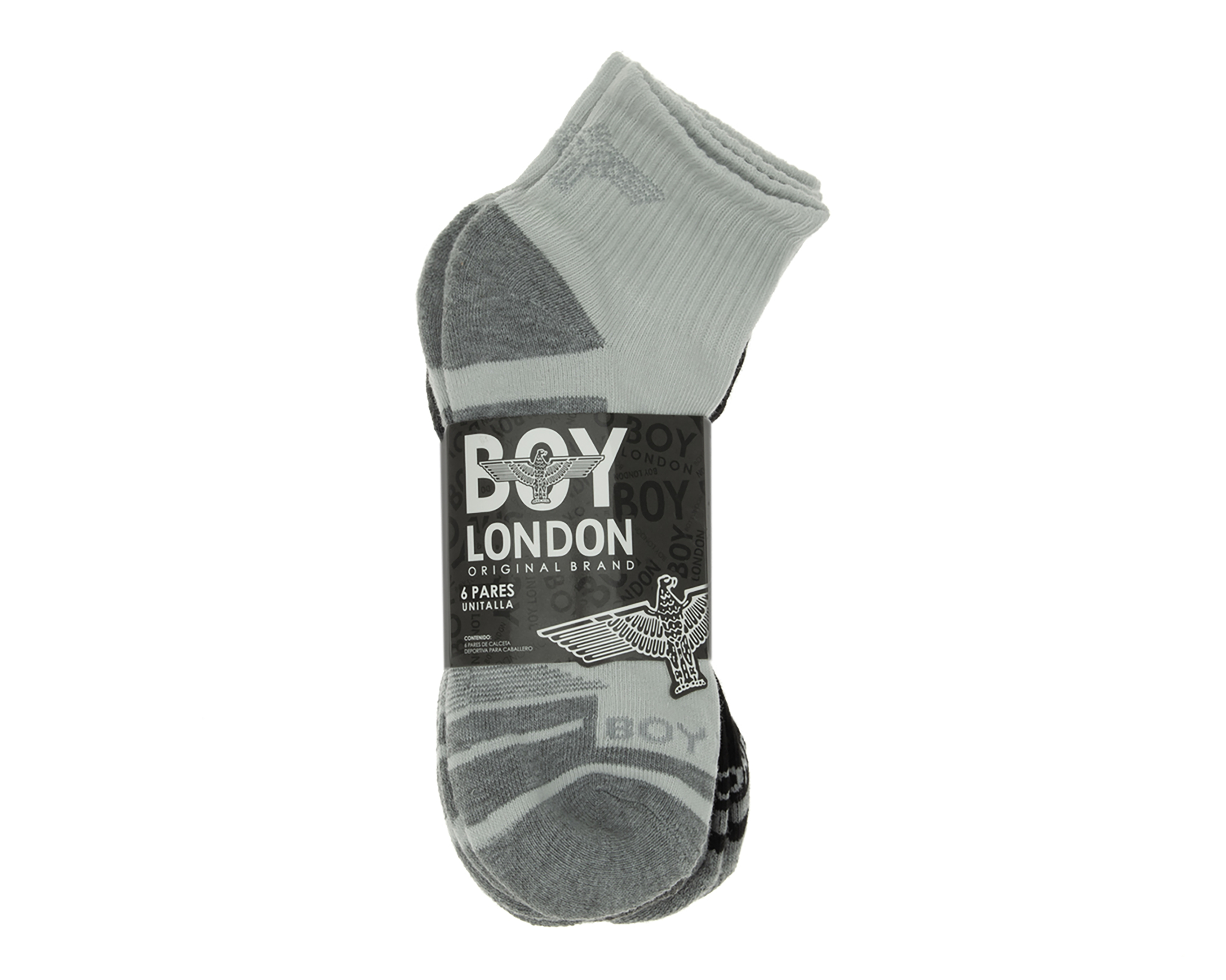 Foto 4 pulgar | Foto 3 | Calcetas Tobilleras Deportivas Boy London para Hombre 6 Pares