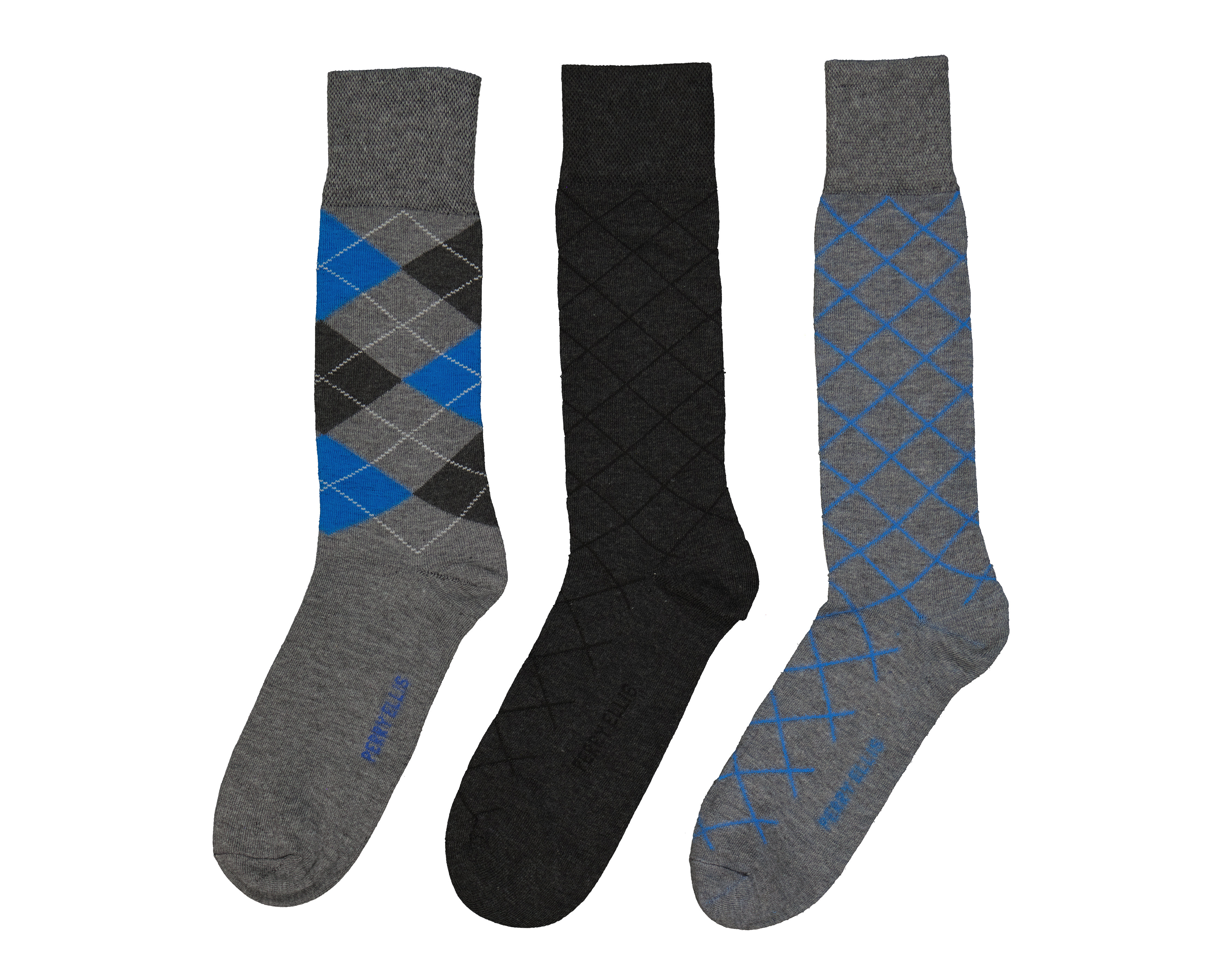 Foto 2 pulgar | Foto 1 | Calcetas Largas Perry Ellis para Hombre 3 Pares