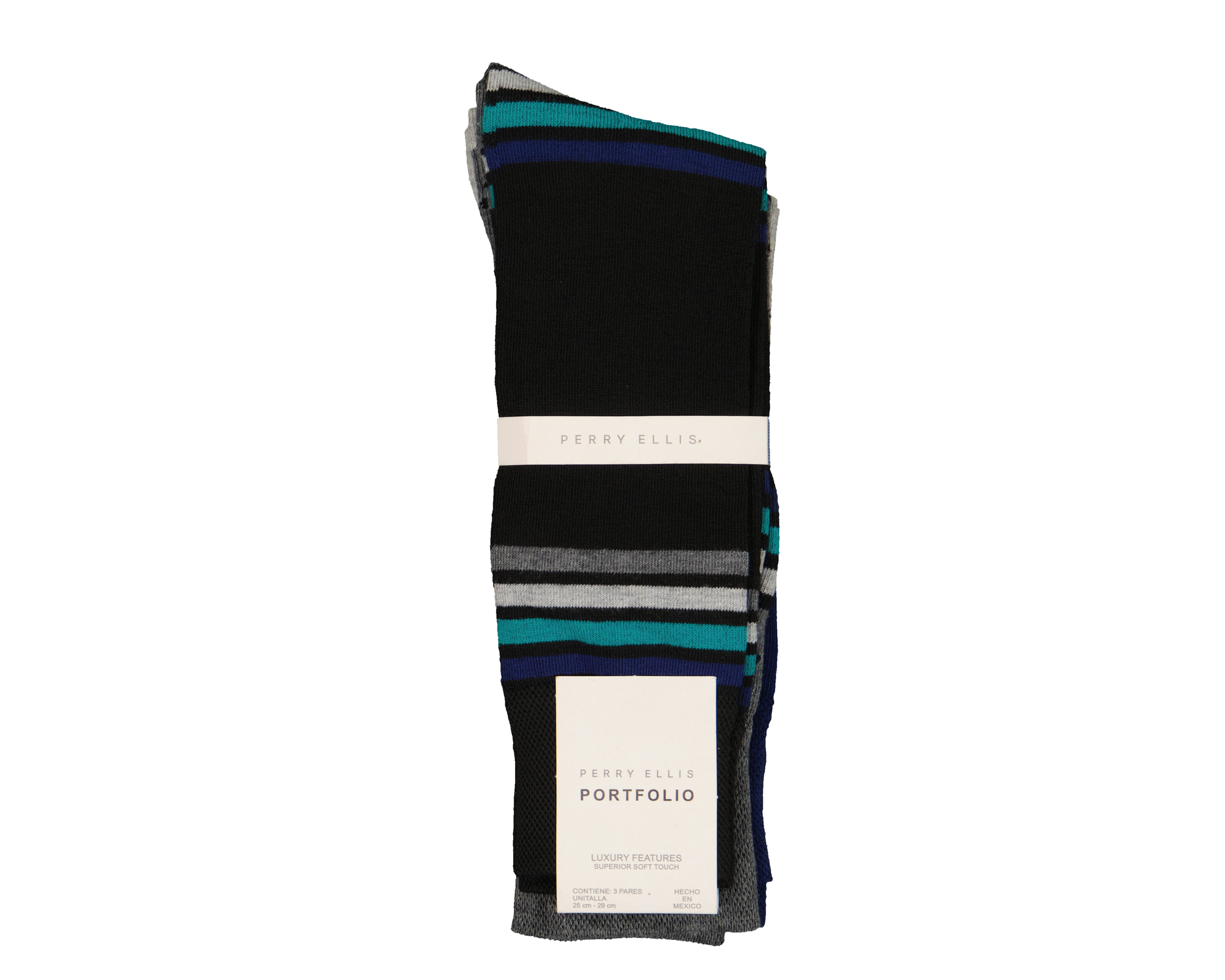 Foto 4 pulgar | Foto 3 | Calcetas Largas Perry Ellis para Hombre 3 Pares