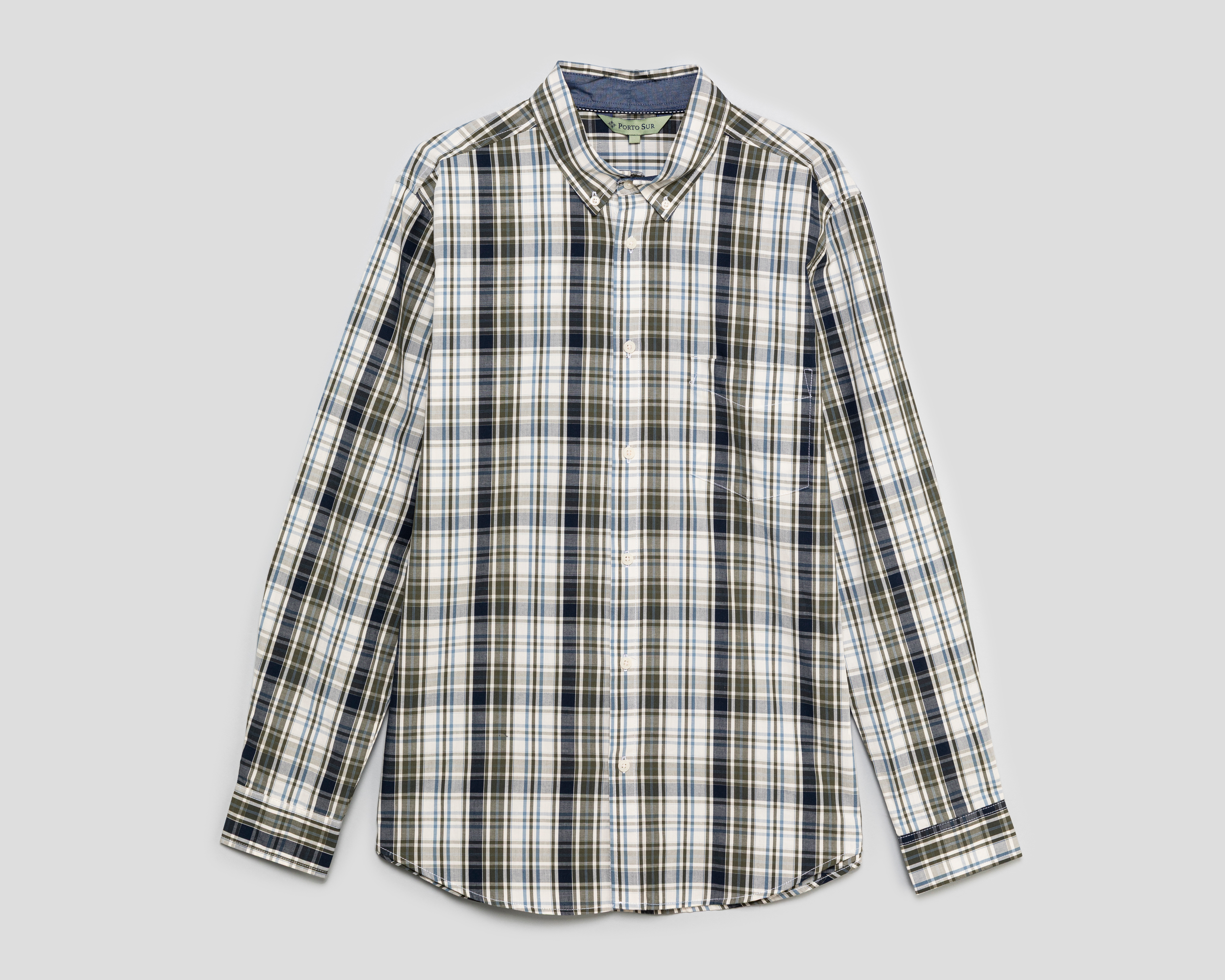 Foto 3 pulgar | Foto 2 | Camisa Casual de Algodón Porto Sur Regular Fit a Cuadros para Hombre