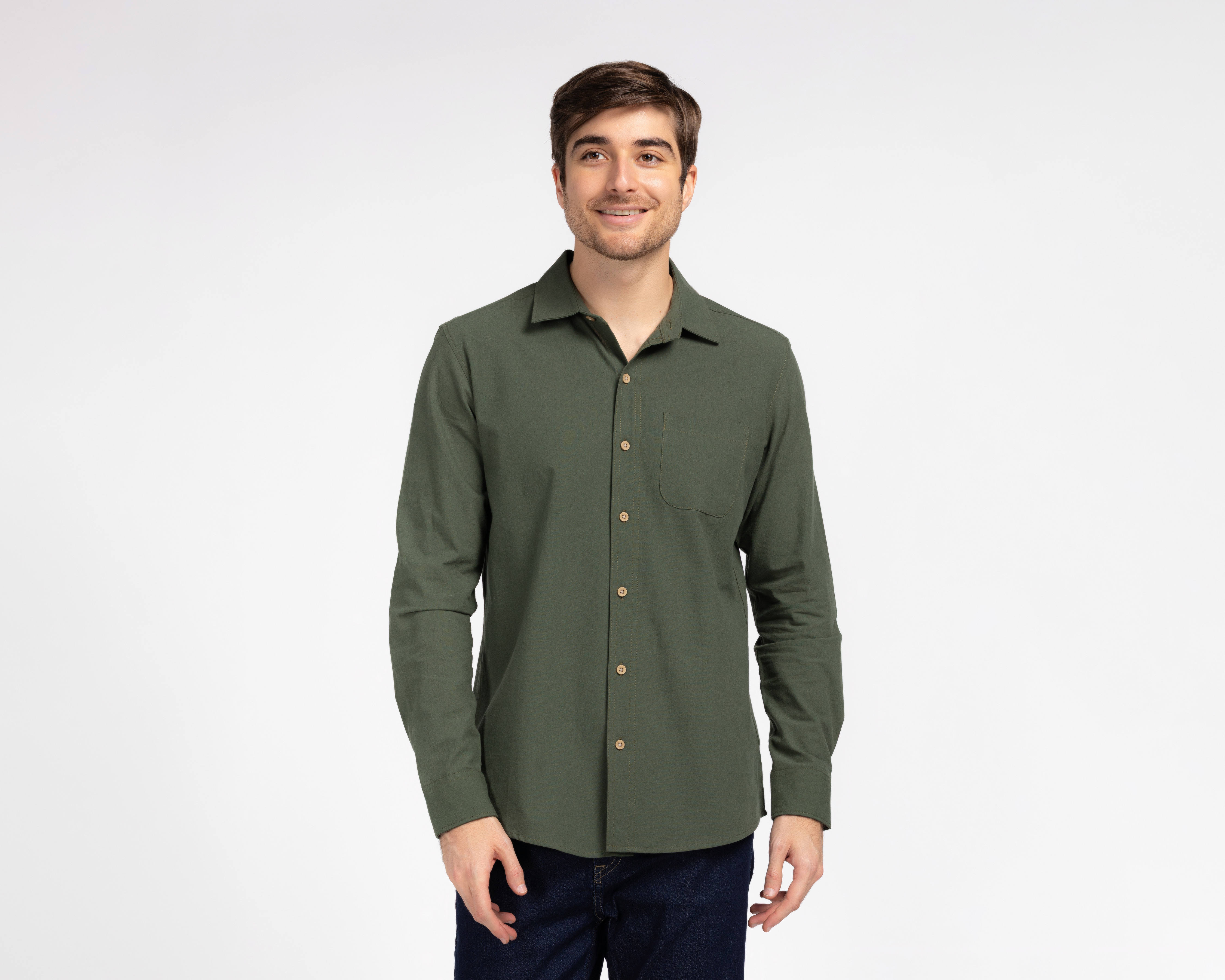 Foto 2 pulgar | Foto 1 | Camisa Refill Regular Lisa para Hombre