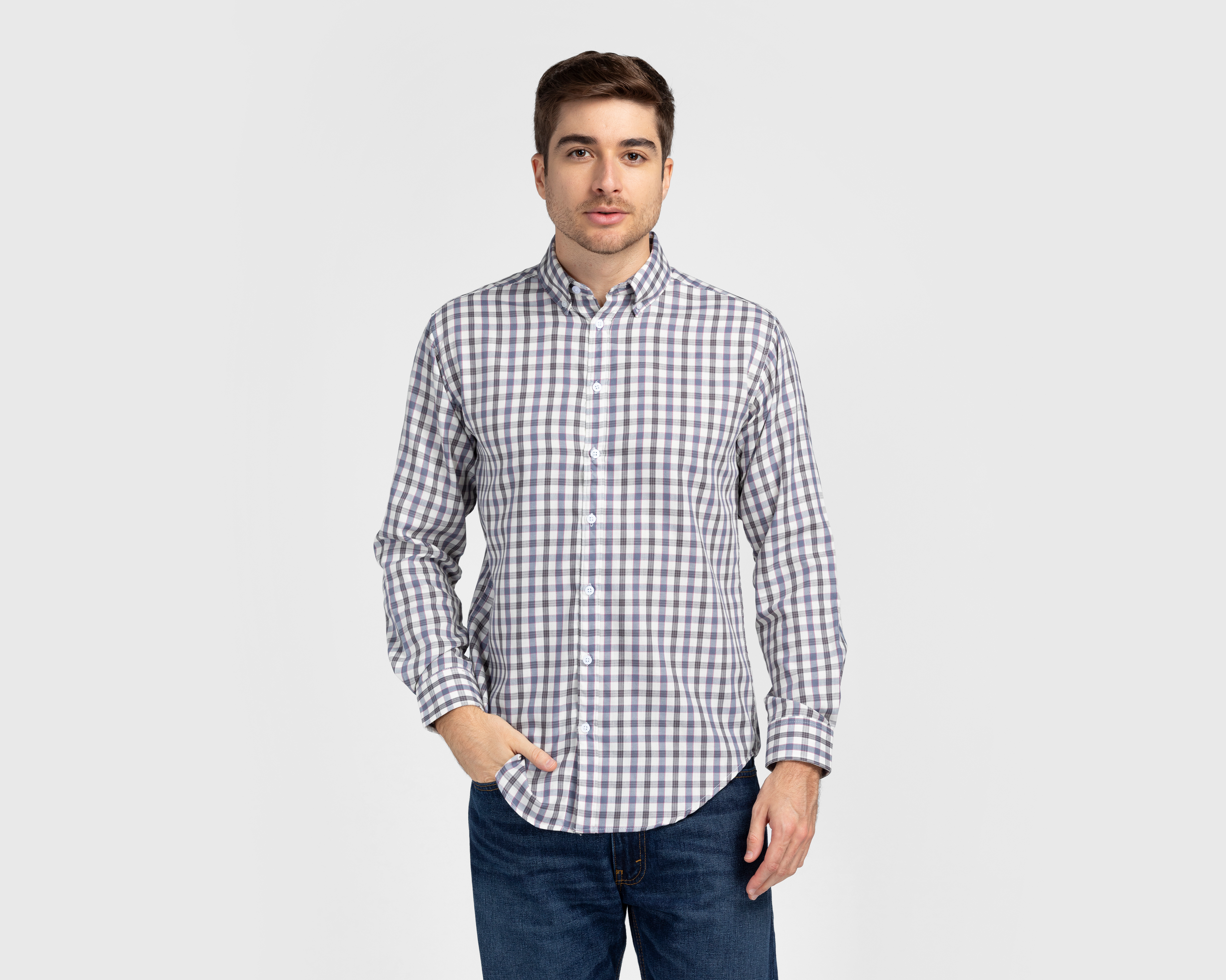 Foto 1 | Foto 1 | Camisa Casual Porto Sur Regular a Cuadros para Hombre