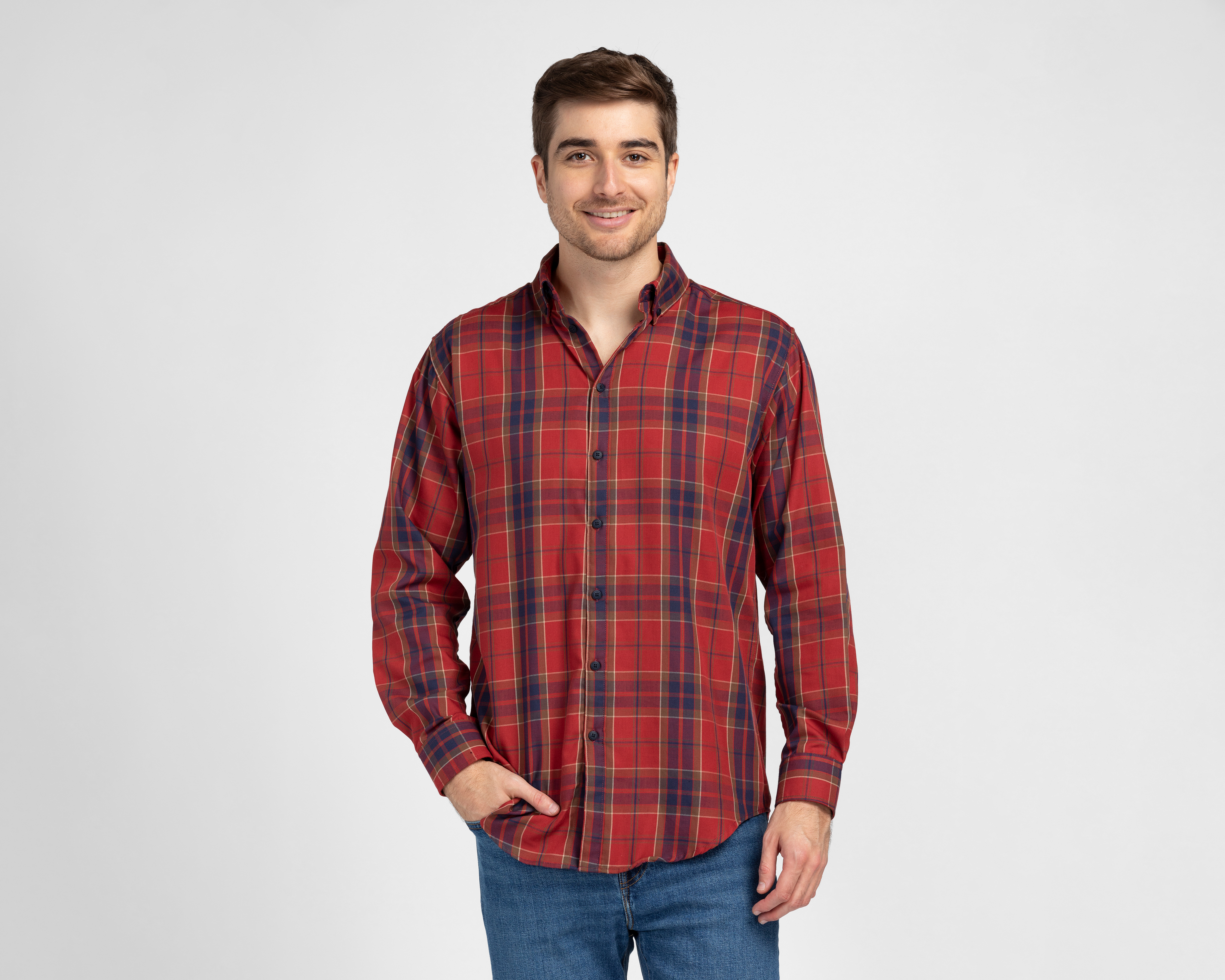 Camisa Casual Rojo Porto Sur para Hombre