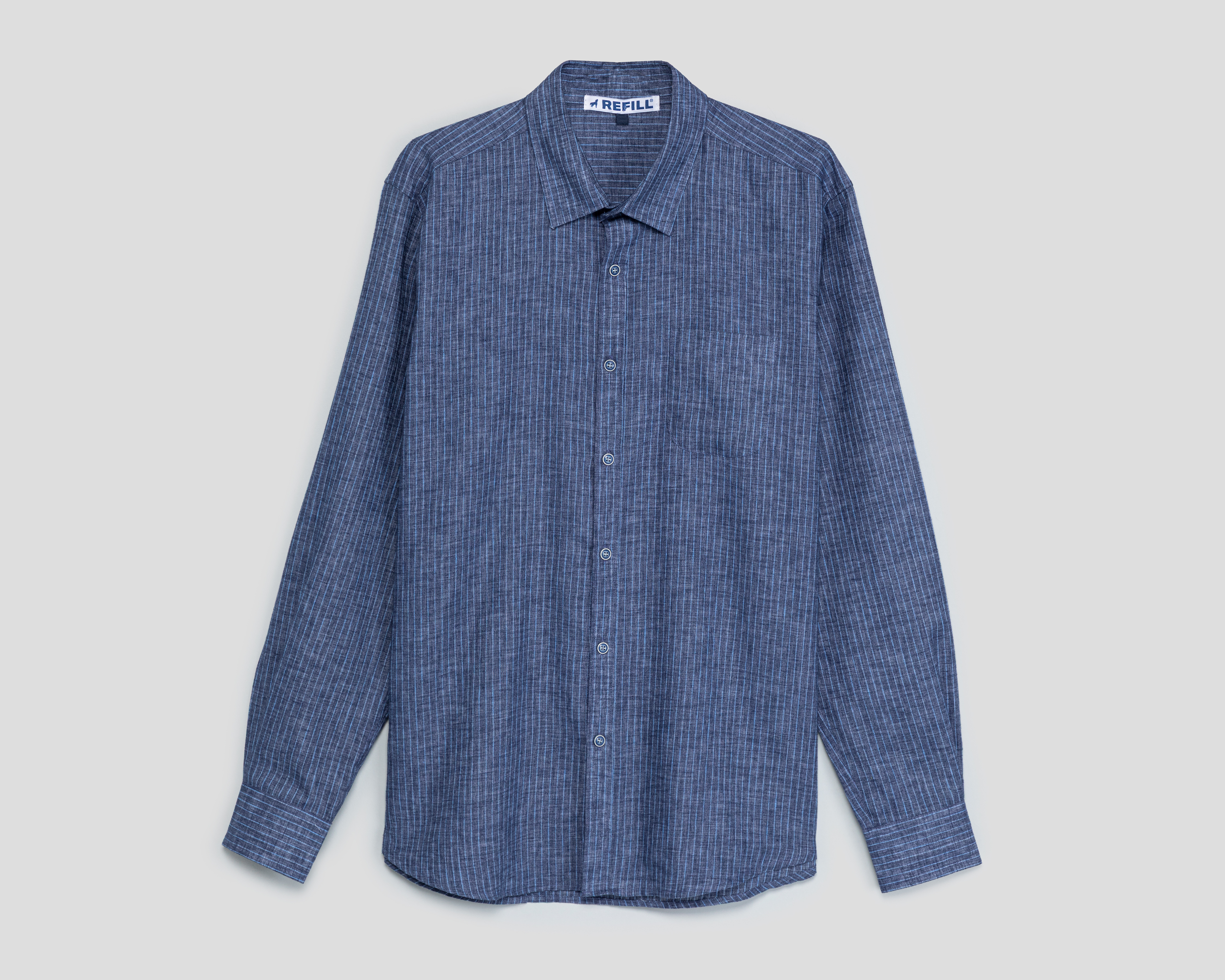 Camisa Casual Refill Regular Fit a Rayas para Hombre