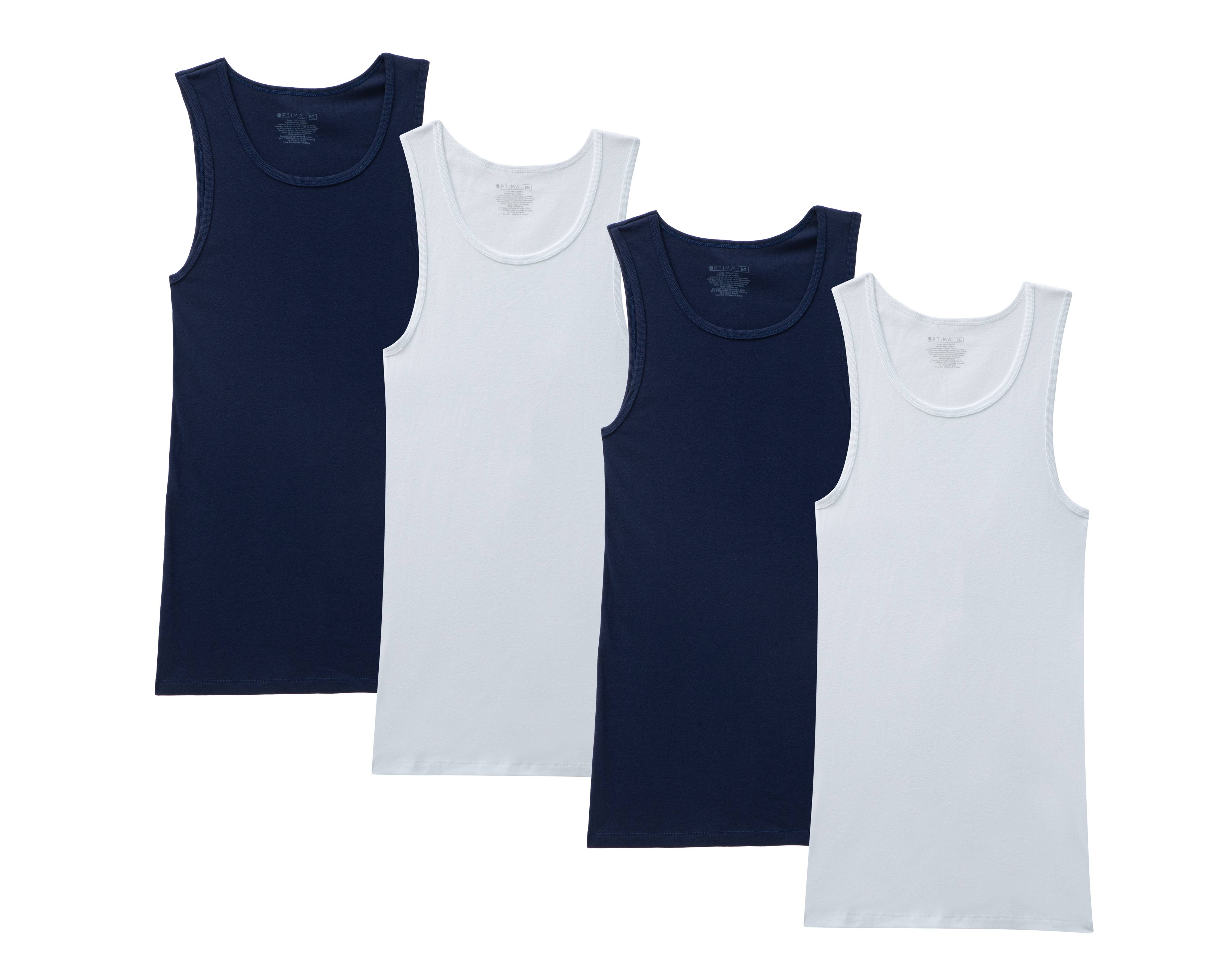 Camiseta Interior Cuello Redondo Optima para Hombre 4 Piezas