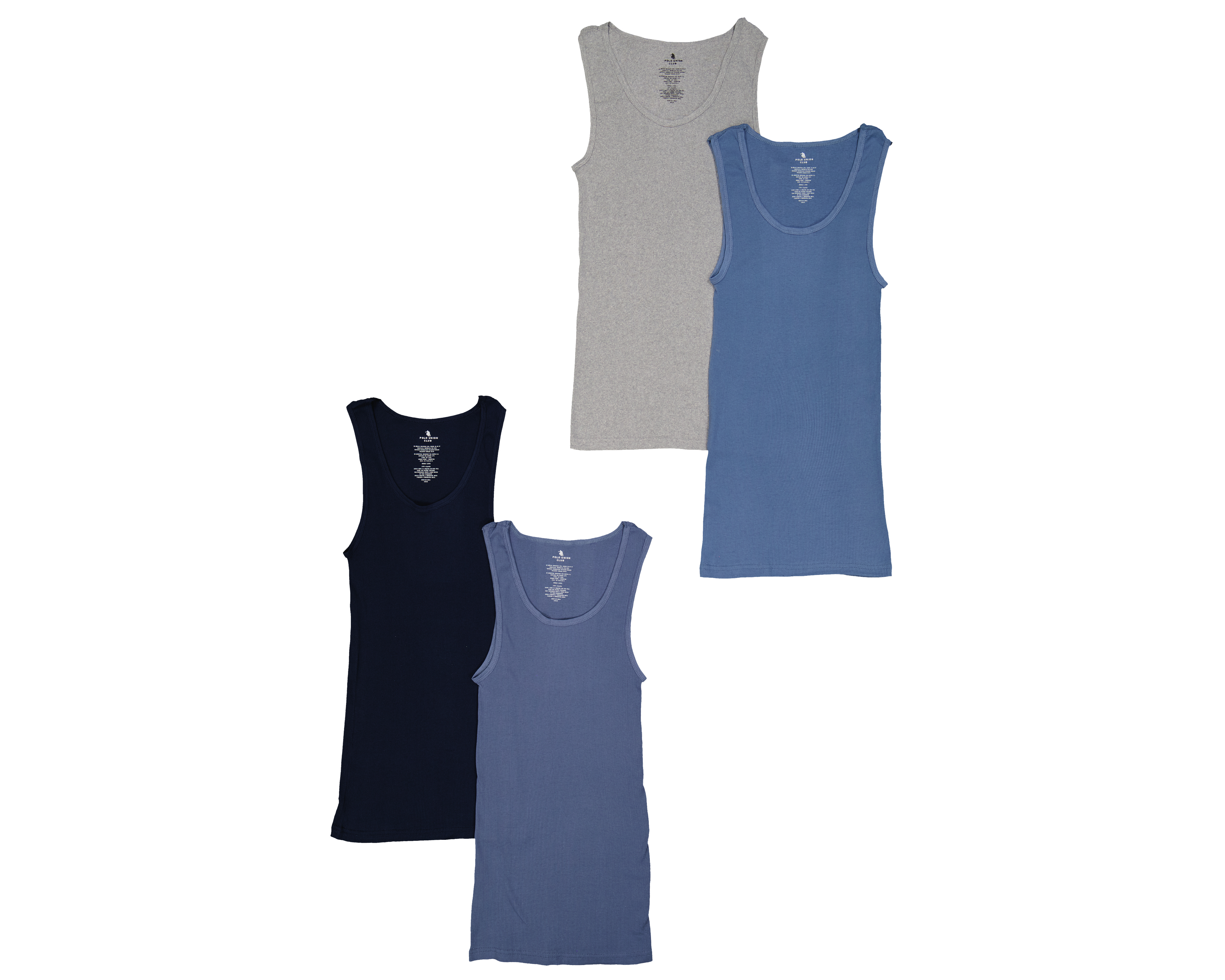 Camisetas Interiores Cuello Redondo Polo Union Club para Hombre 4 Piezas