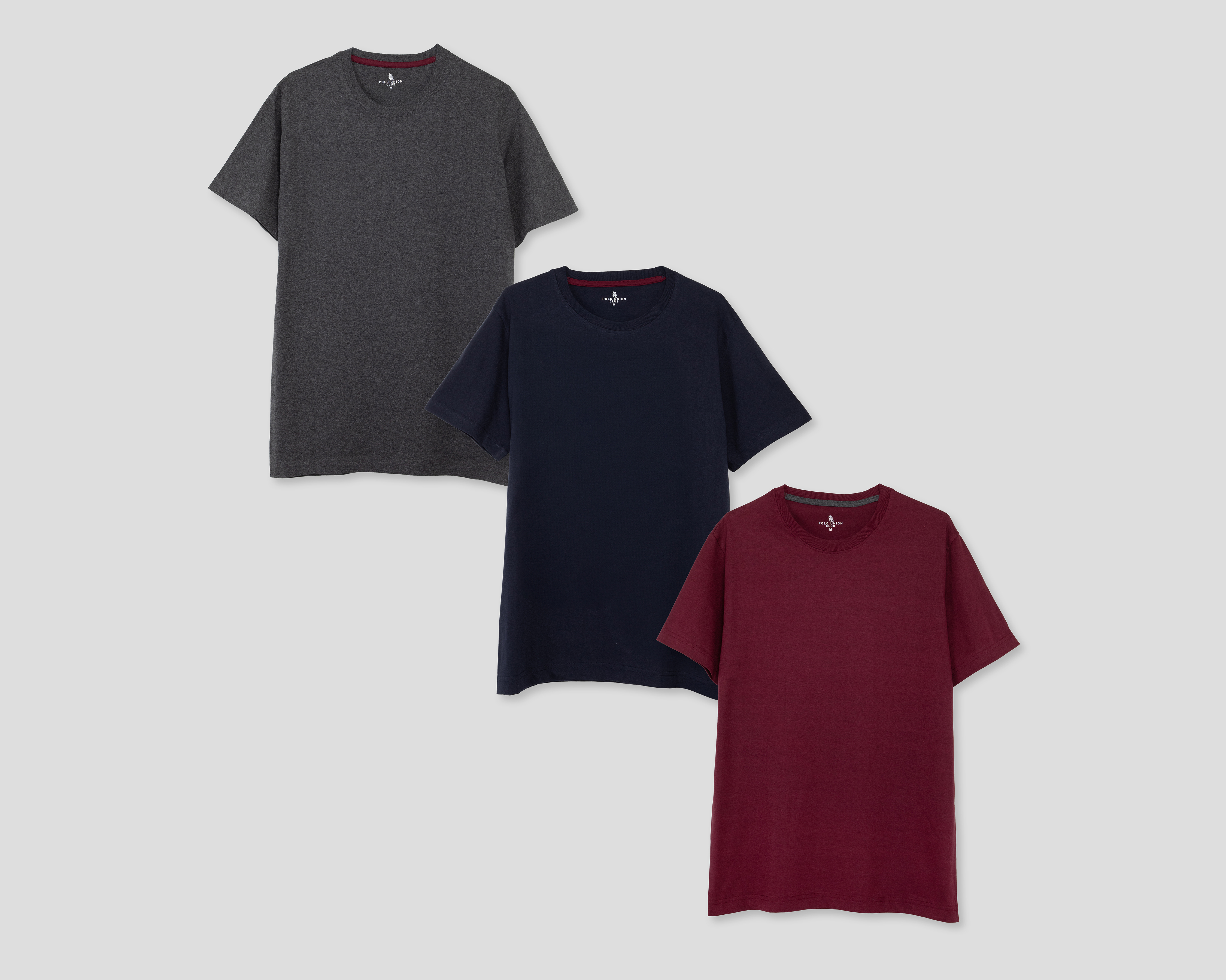 Playera Interior Manga Corta Polo Union Club para Hombre 3 Piezas