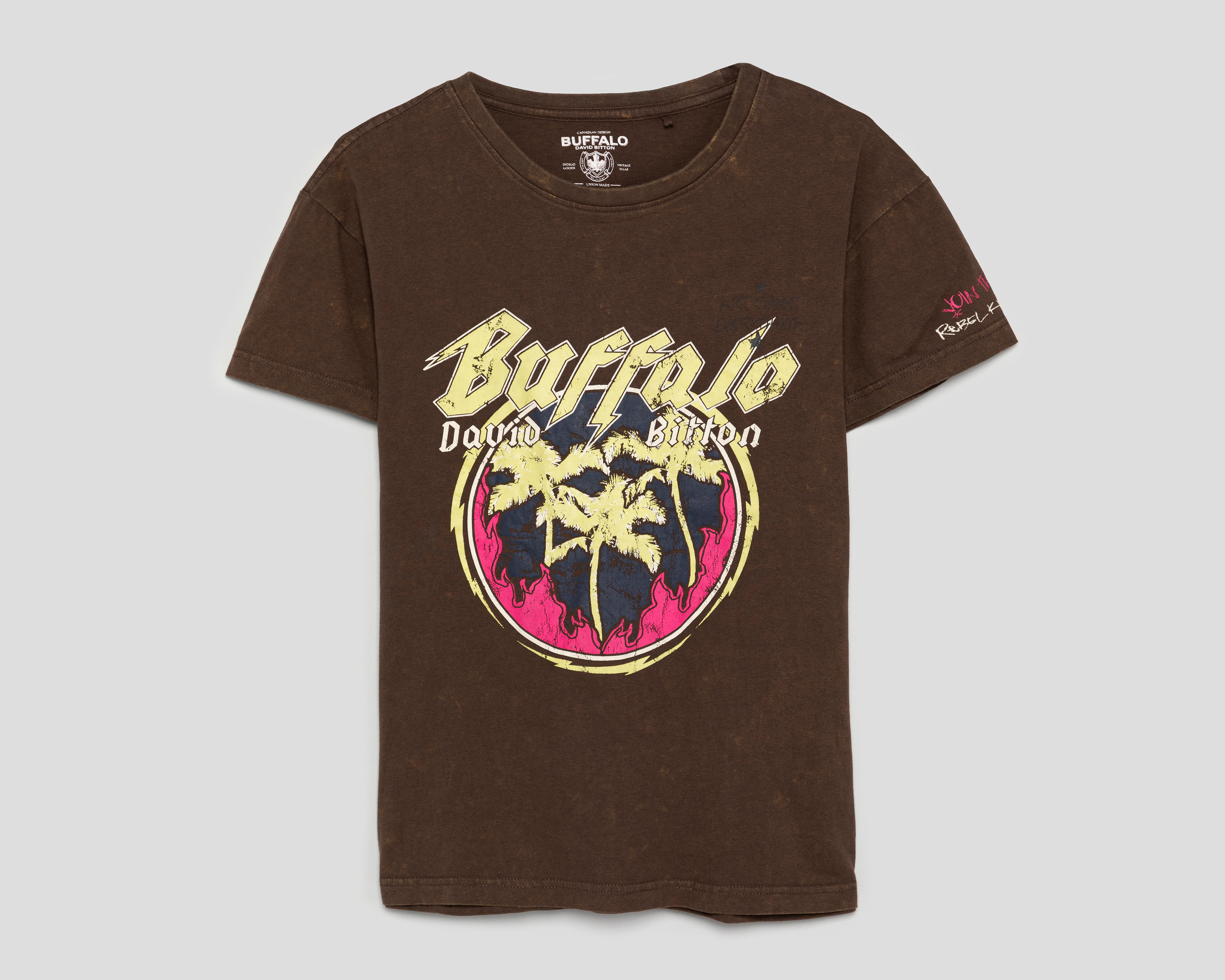 Foto 1 | Foto 1 | Playera de Cuello Redondo Café Buffalo David Bitton para Hombre