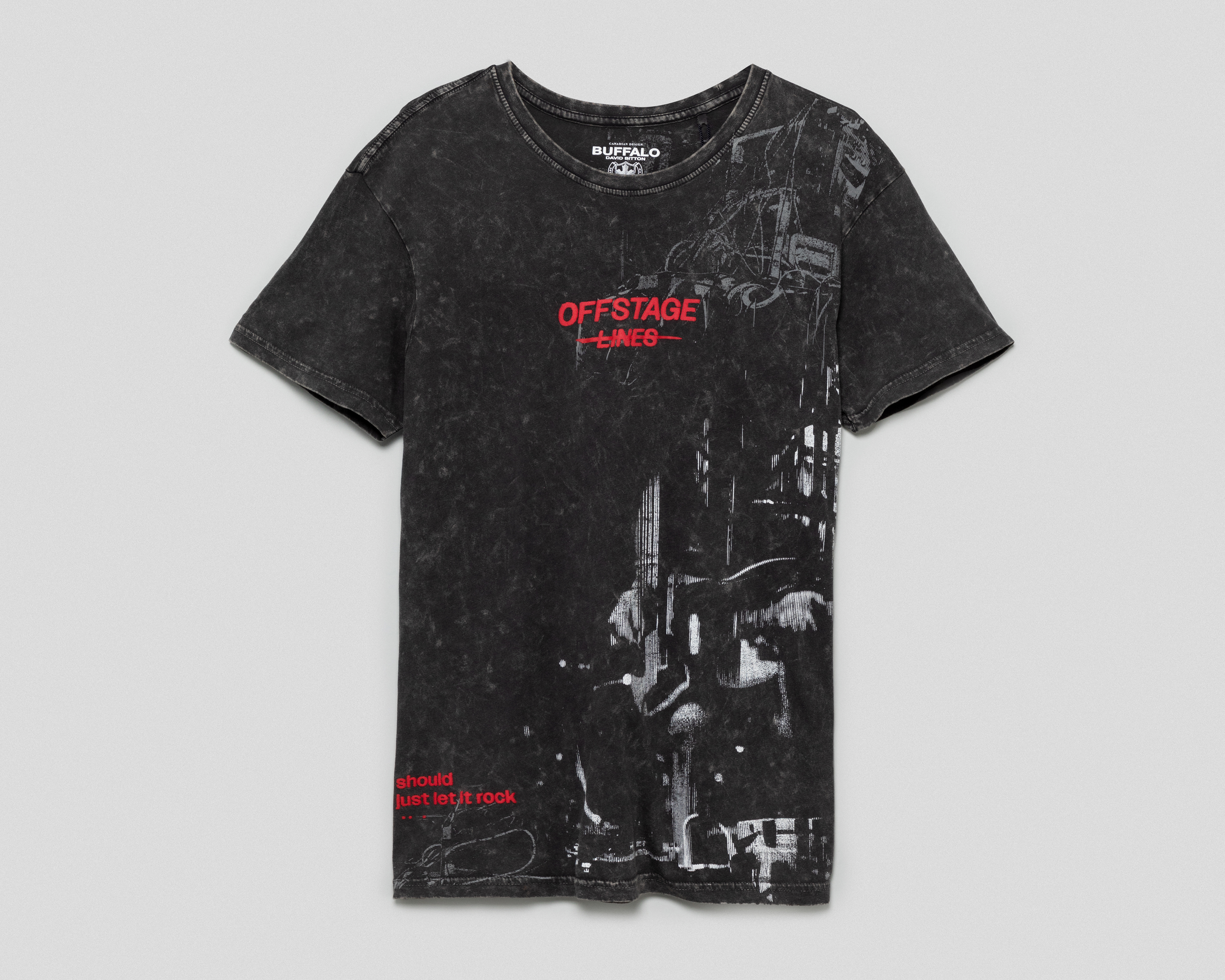 Playera de Cuello Redondo Negra Buffalo David Bitton para Hombre