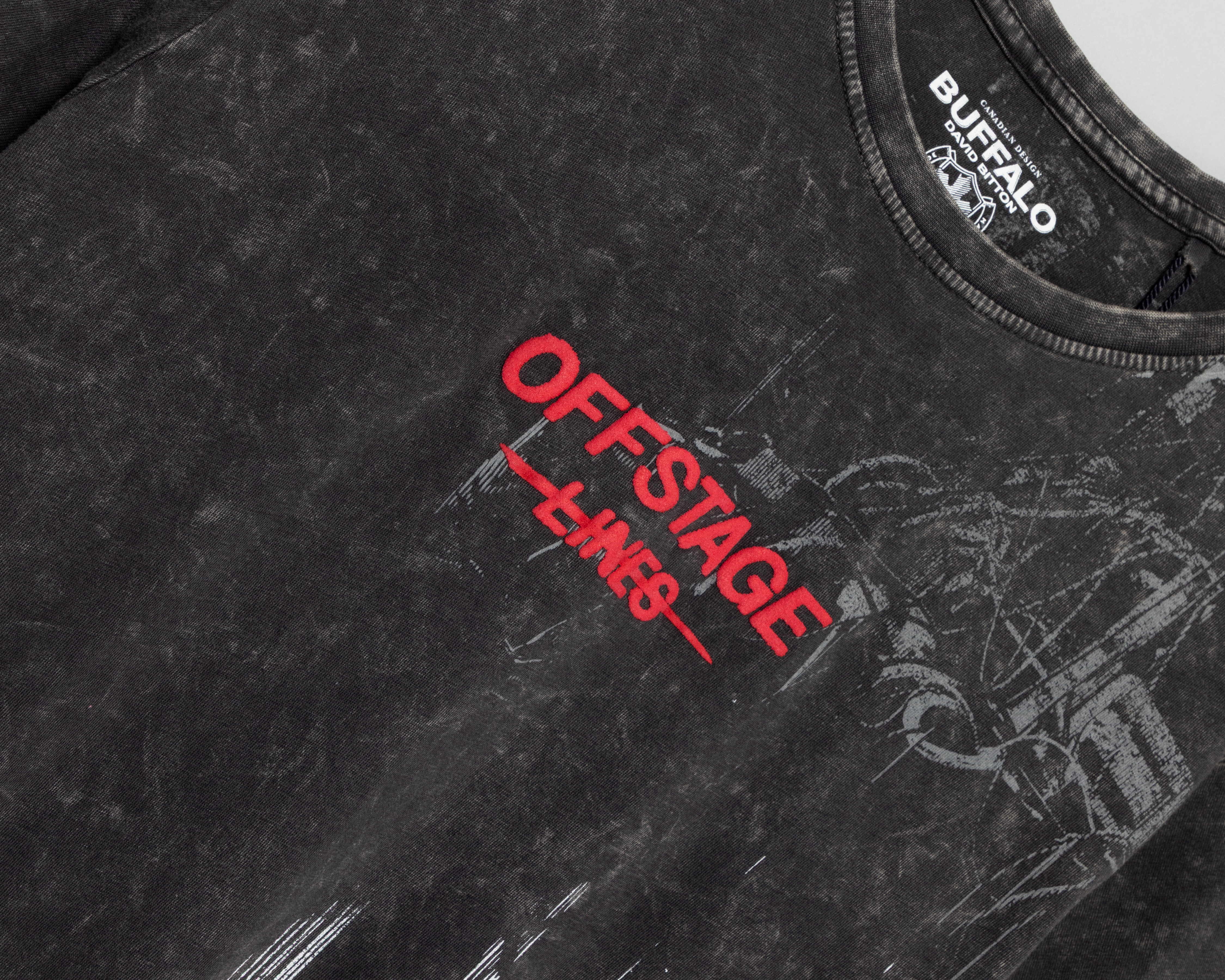 Foto 4 pulgar | Foto 3 | Playera de Cuello Redondo Negra Buffalo David Bitton para Hombre