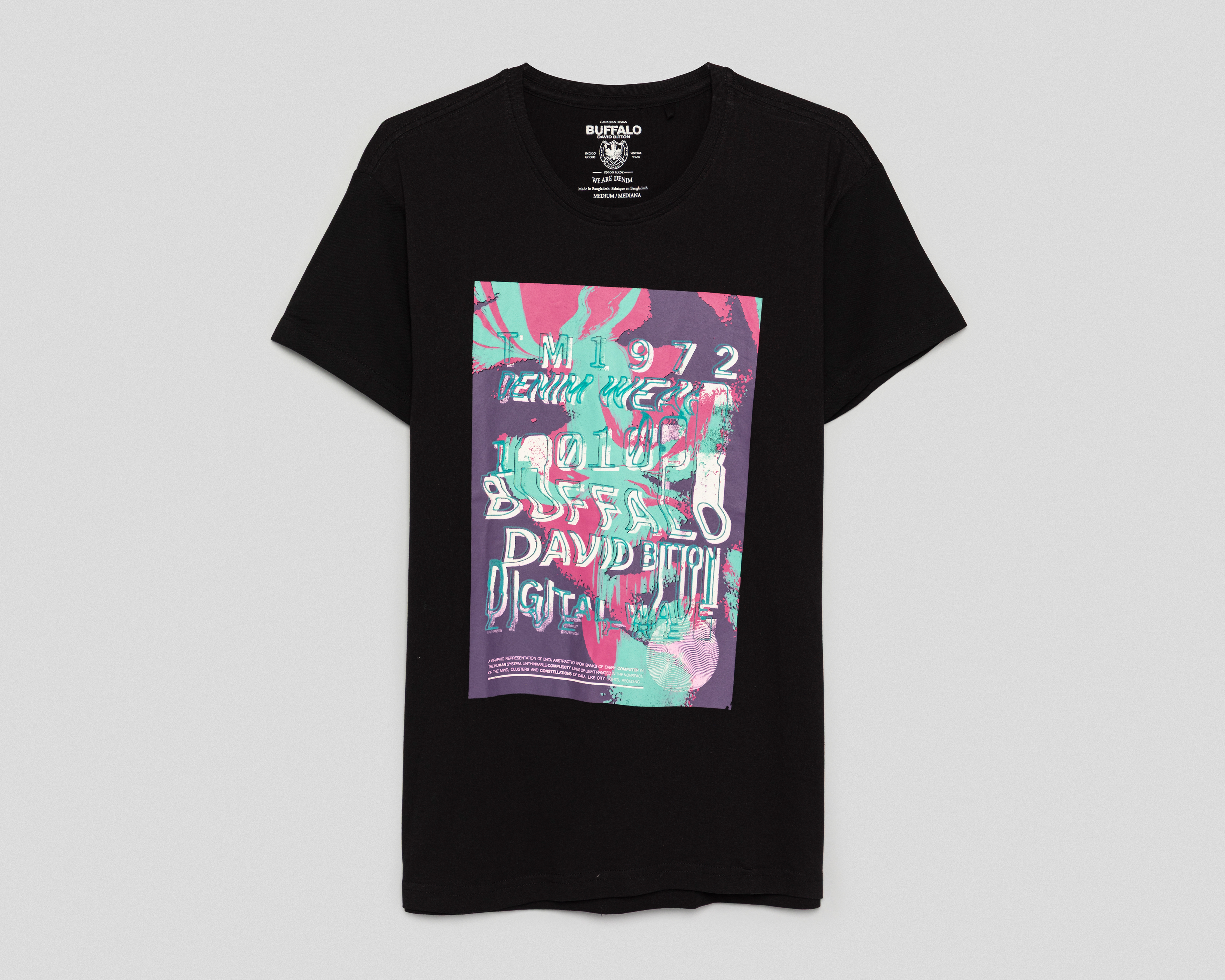 Foto 1 | Foto 1 | Playera de Cuello Redondo Negra Buffalo David Bitton para Hombre