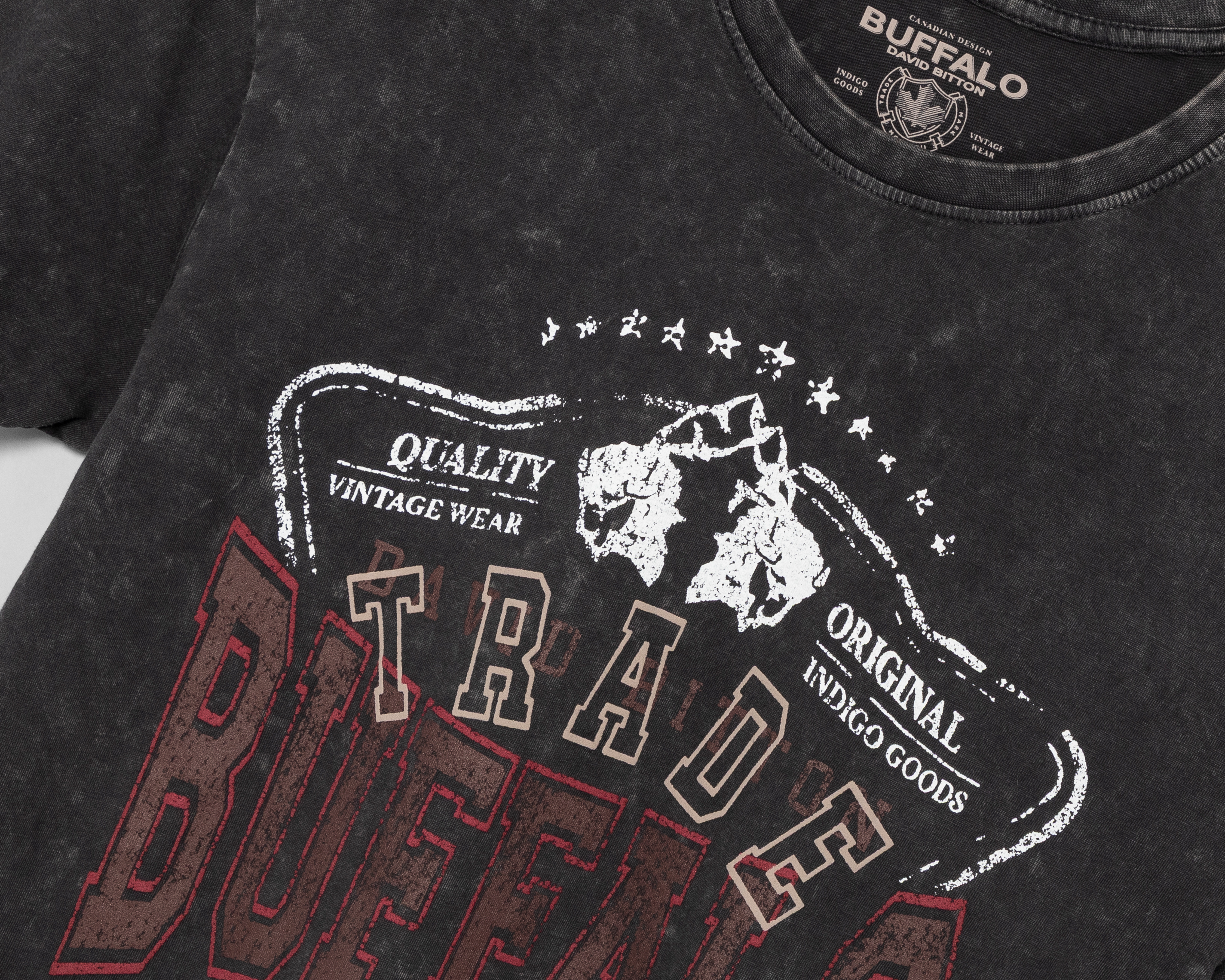Foto 3 | Foto 3 | Playera de Cuello Redondo Gris Buffalo David Bitton para Hombre