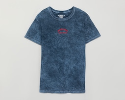 Playera de Cuello Redondo Azul Buffalo David Bitton para Hombre