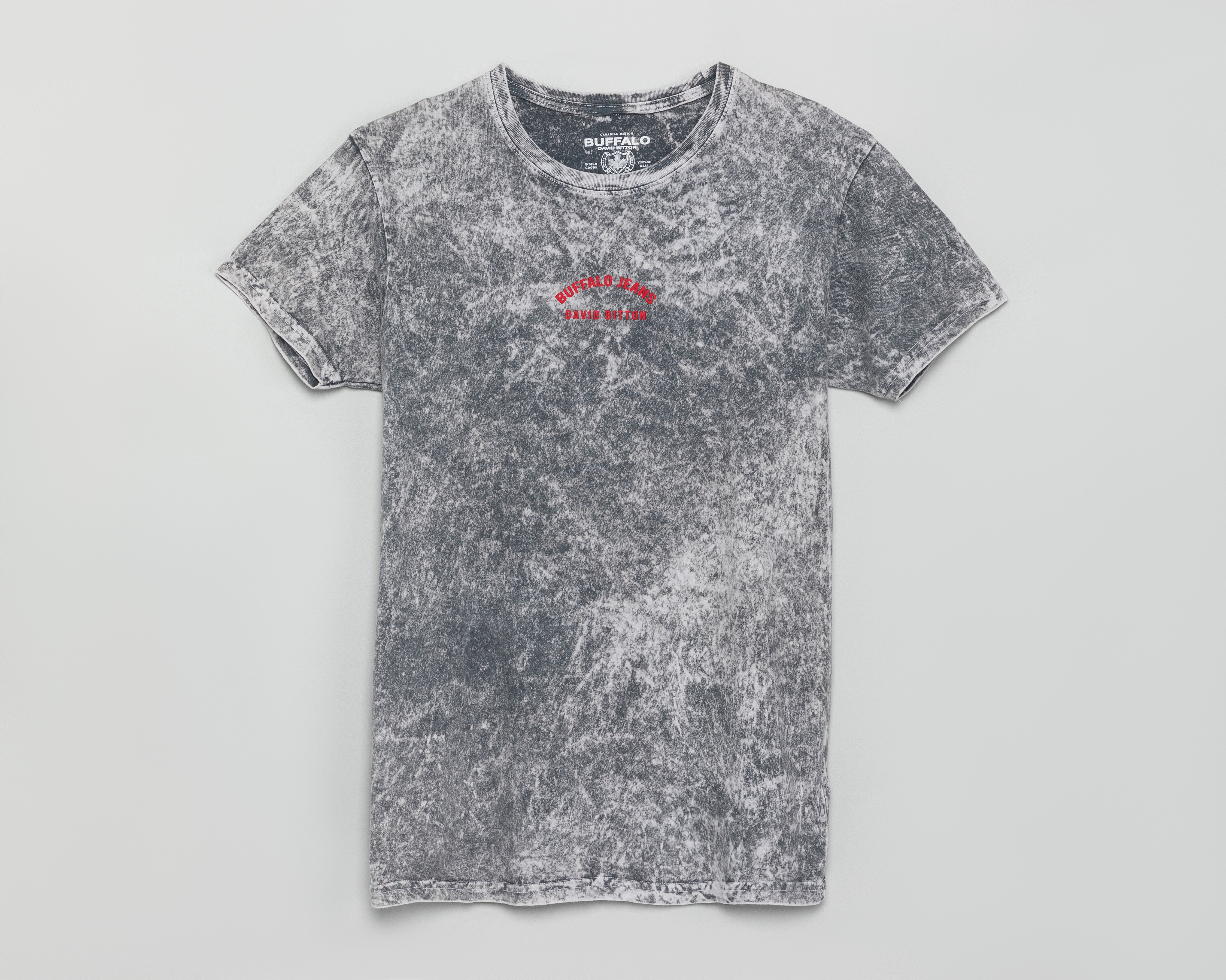 Playera de Cuello Redondo Gris Buffalo David Bitton para Hombre