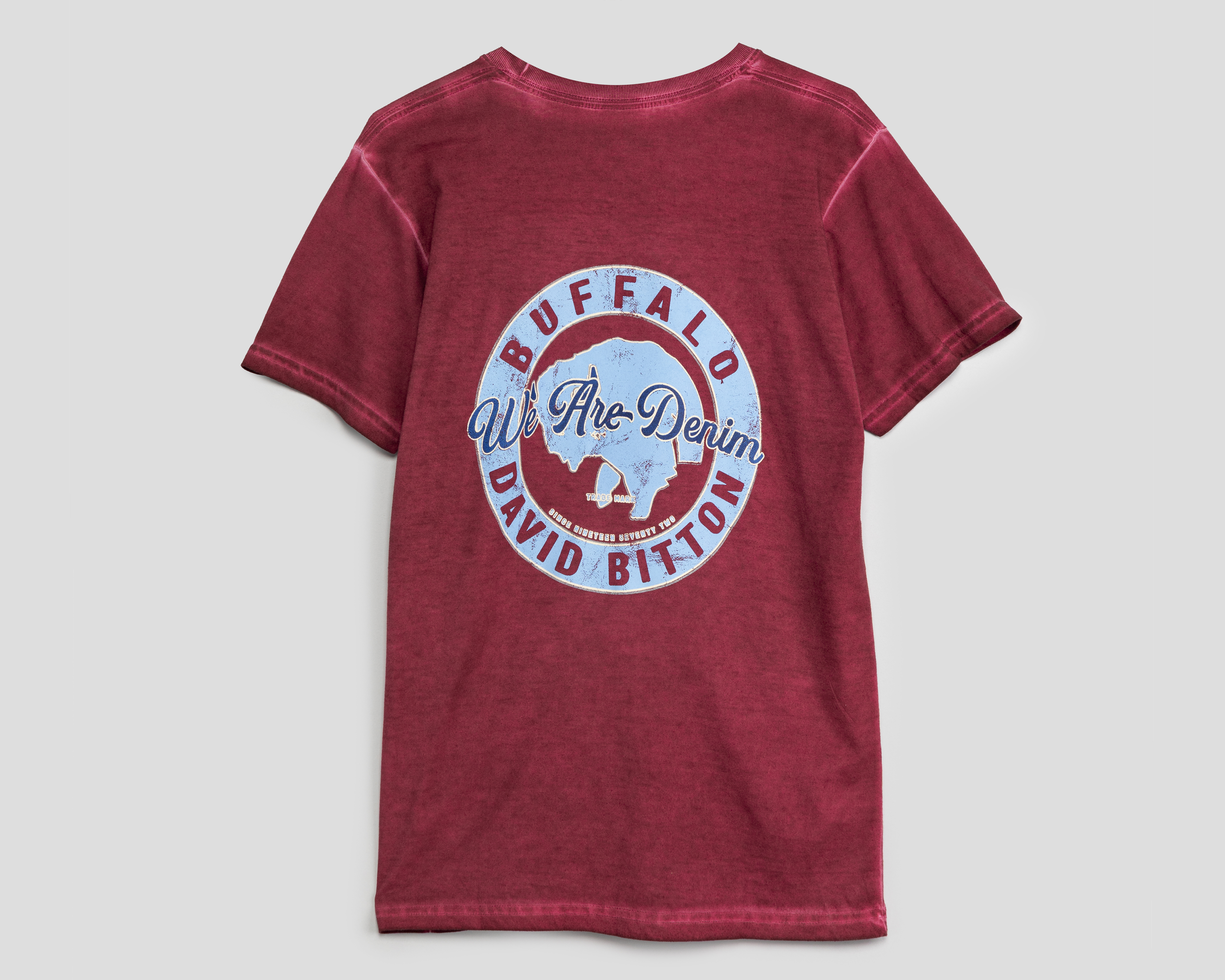 Foto 3 pulgar | Foto 2 | Playera de Cuello Redondo Vino Buffalo David Bitton para Hombre