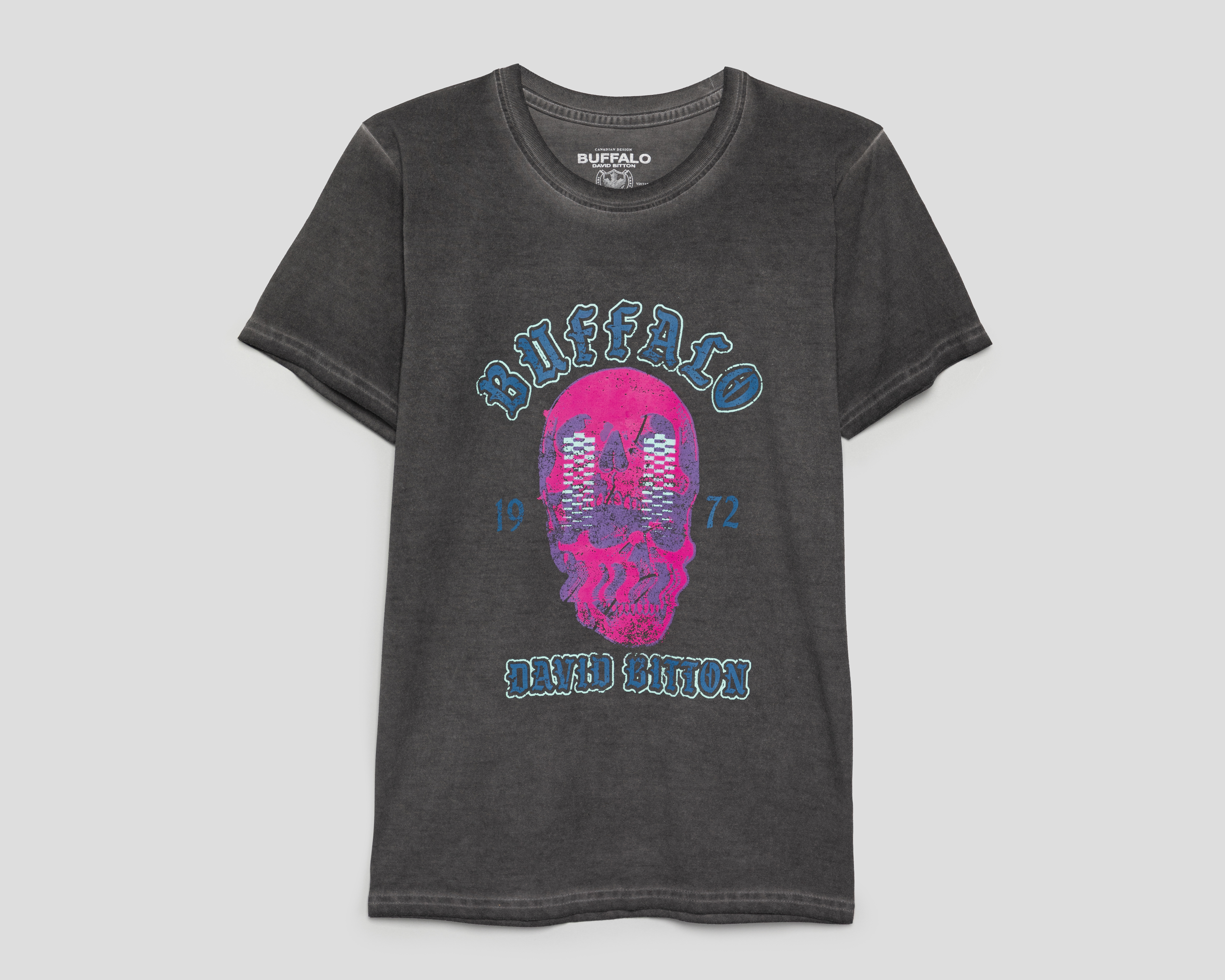 Playera de Cuello Redondo Gris Buffalo David Bitton para Hombre