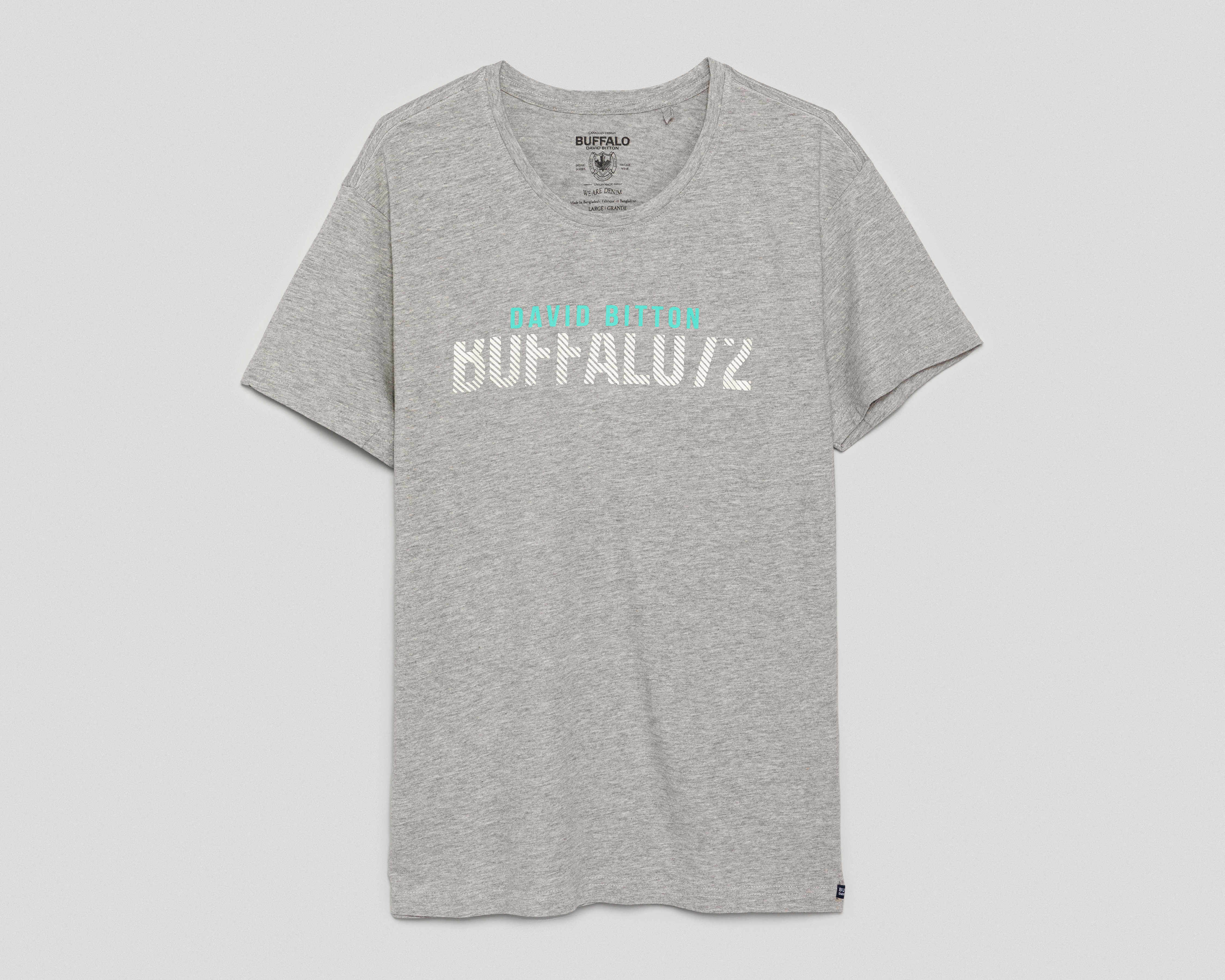 Foto 1 | Foto 1 | Playera Cuello Redondo Gris Buffalo David Bitton para Hombre