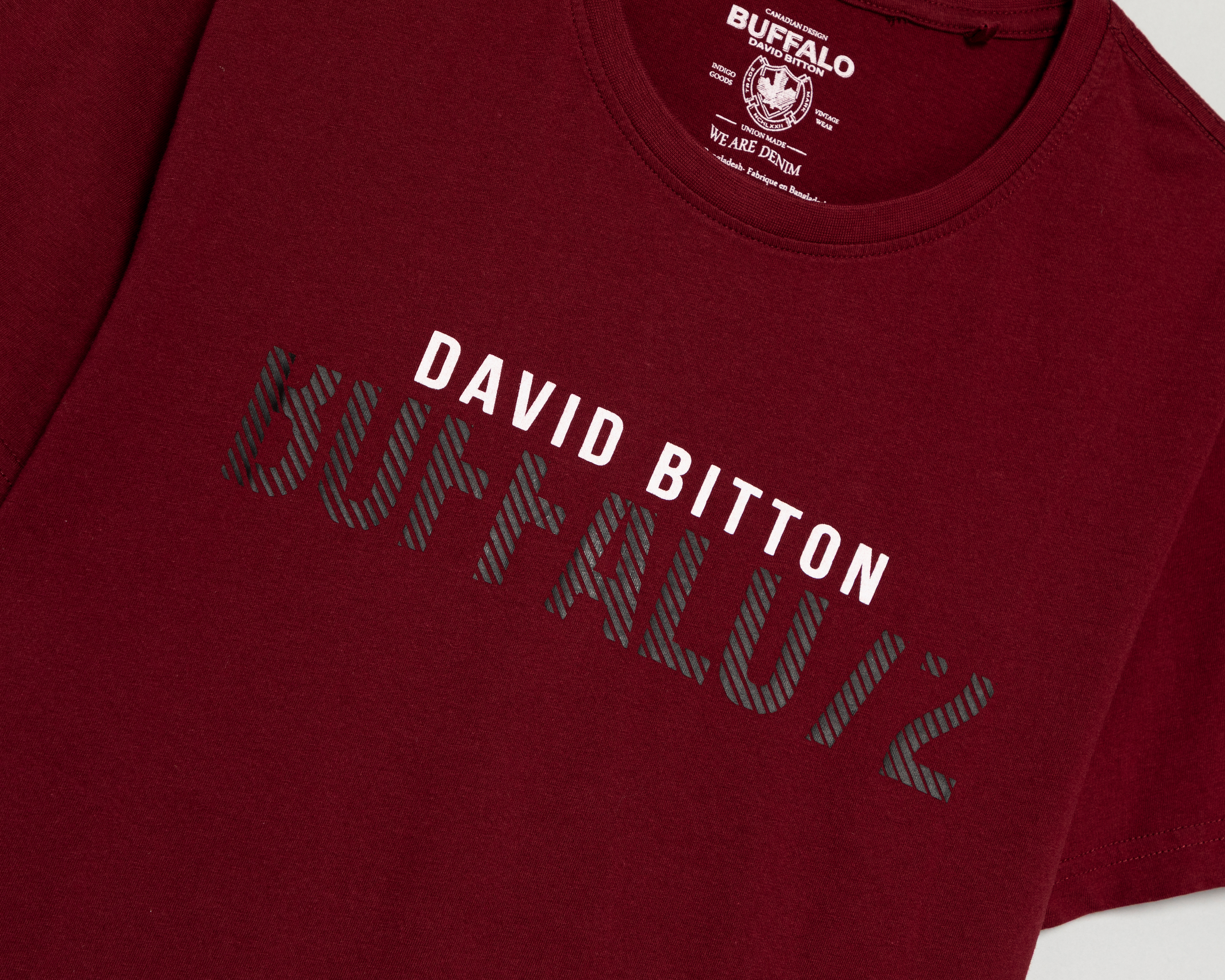 Foto 3 | Foto 3 | Playera Cuello Redondo Vino Buffalo David Bitton para Hombre