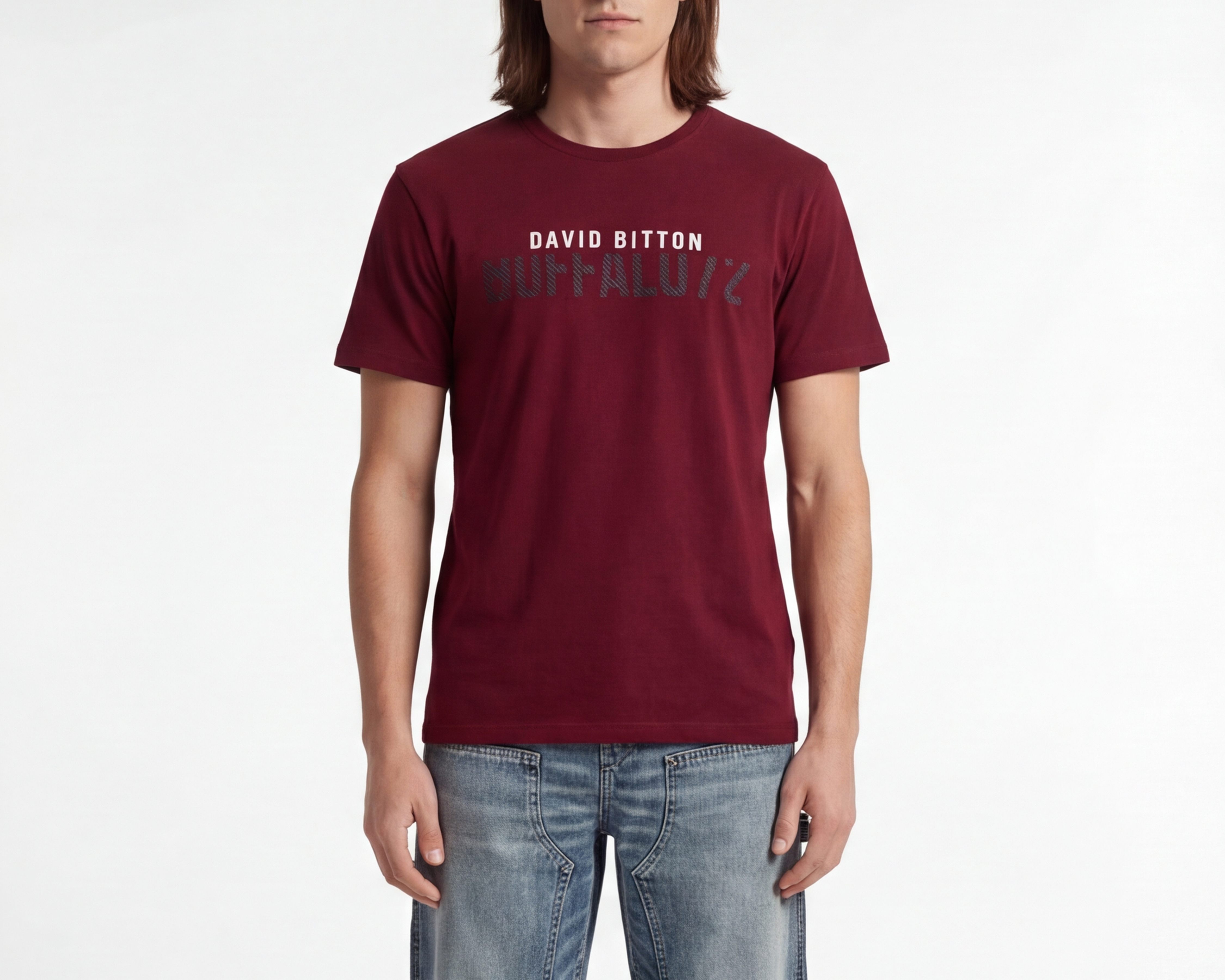 Foto 4 | Foto 4 | Playera Cuello Redondo Vino Buffalo David Bitton para Hombre