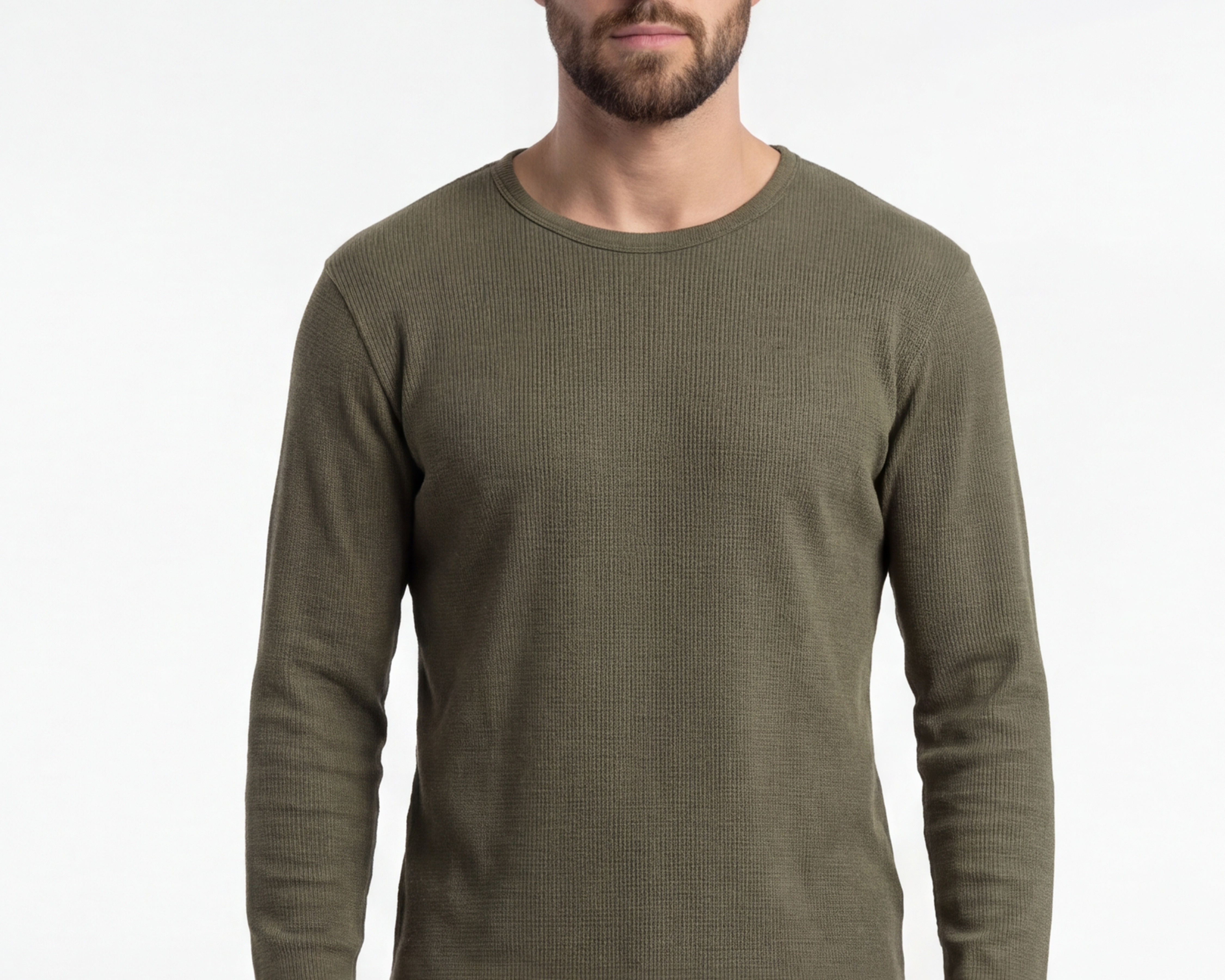 Foto 5 pulgar | Foto 4 | Playera Manga Larga Cuello Redondo Verde Buffalo David Bitton para Hombre