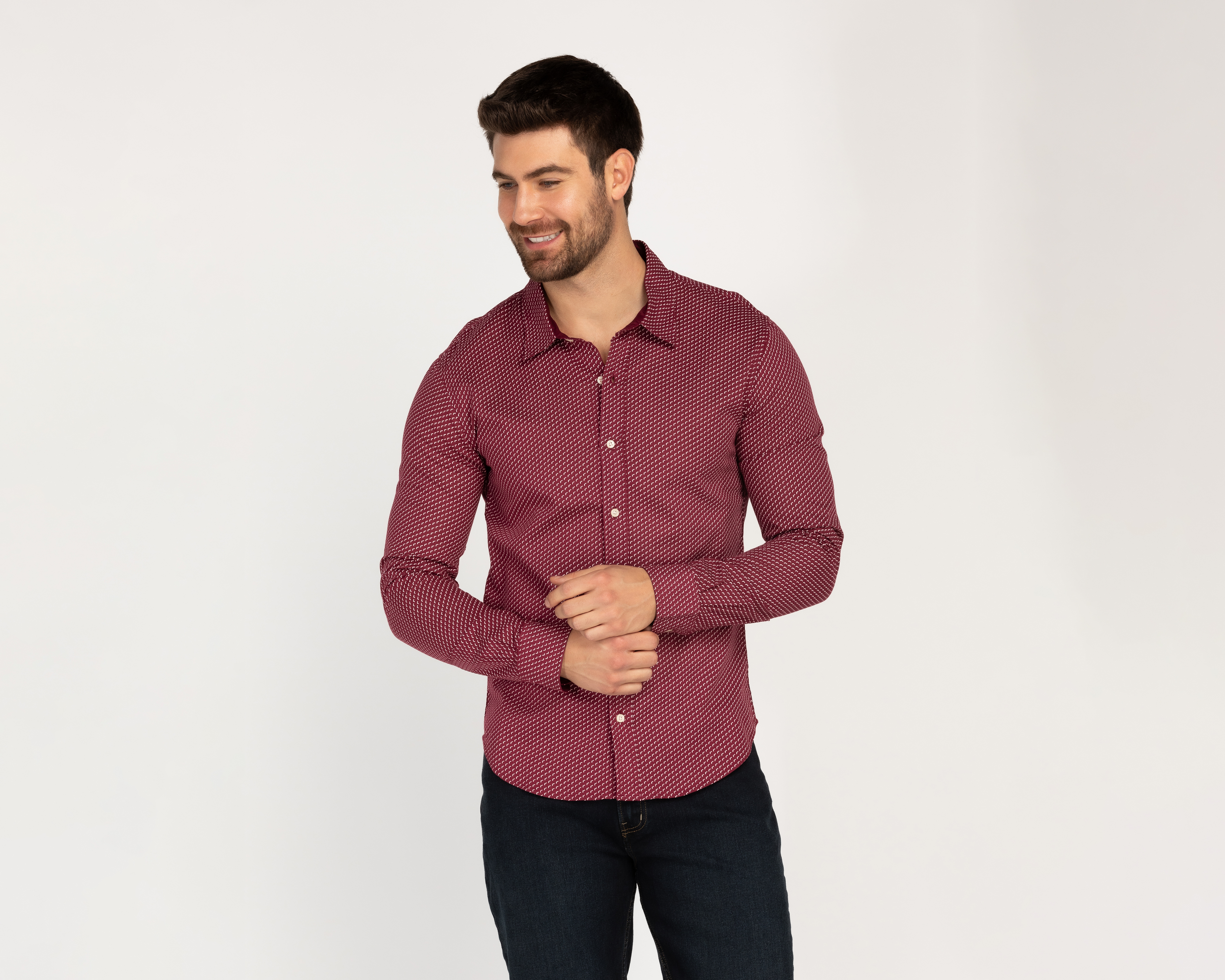 Foto 2 pulgar | Foto 1 | Camisa Casual Oggi Slim Fit Estampada para Hombre